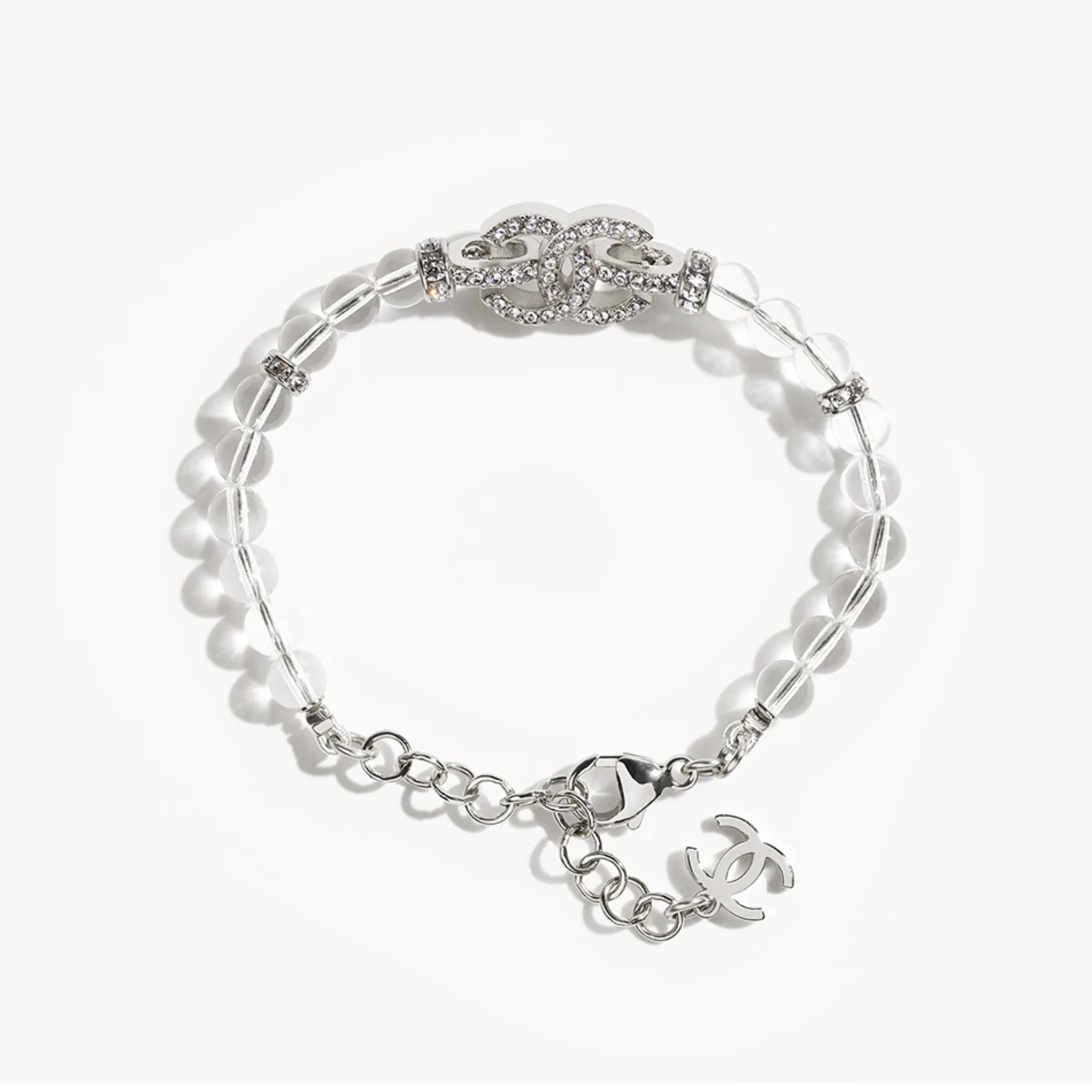 NIGO Chanel Women'S Solid Color Double C Pearls, Clear Crystal Beaded Bracelet Necklace Jewelry Accessories #nigo78125
