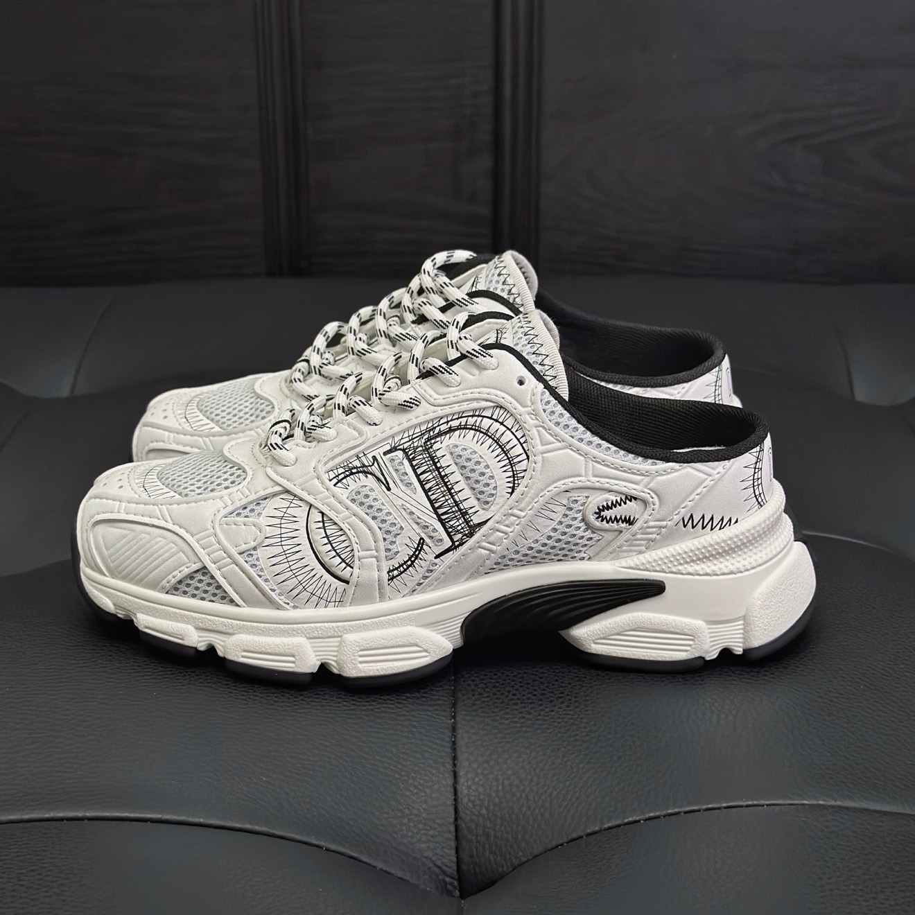 NIGO Dior Chrono Men's And Women's Spring And Autumn Color Block Round Toe Lace-up Slip-on Shoes, Made Of Mesh Fabric With Low-top Design Shoes #nigo78134