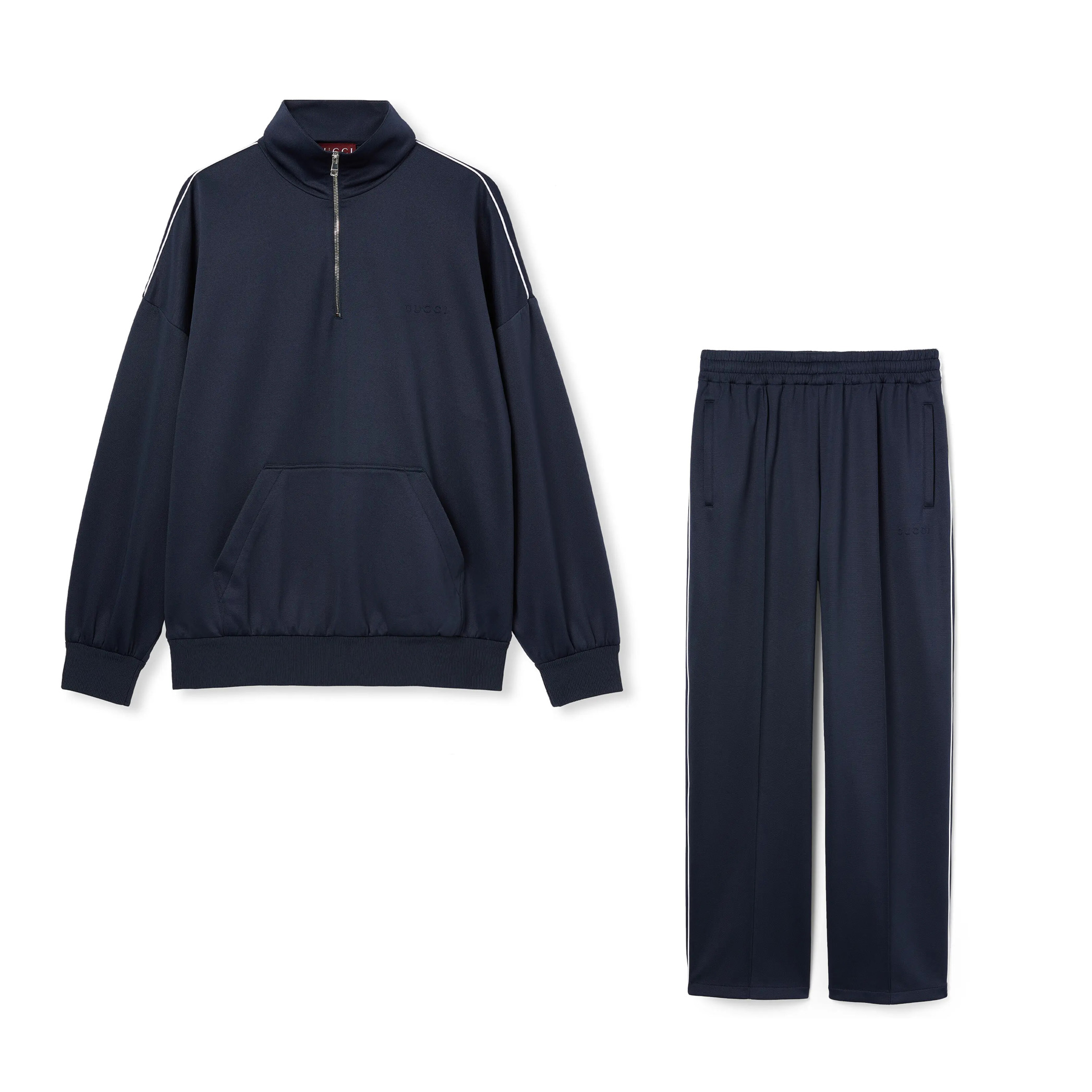 NIGO Gucci  Lido Men's Spring/Autumn Solid Color Printed Embossed Stand-up Collar Half-zip Long Sleeve Sweatshirt And Pants Suit Set #nigo78136