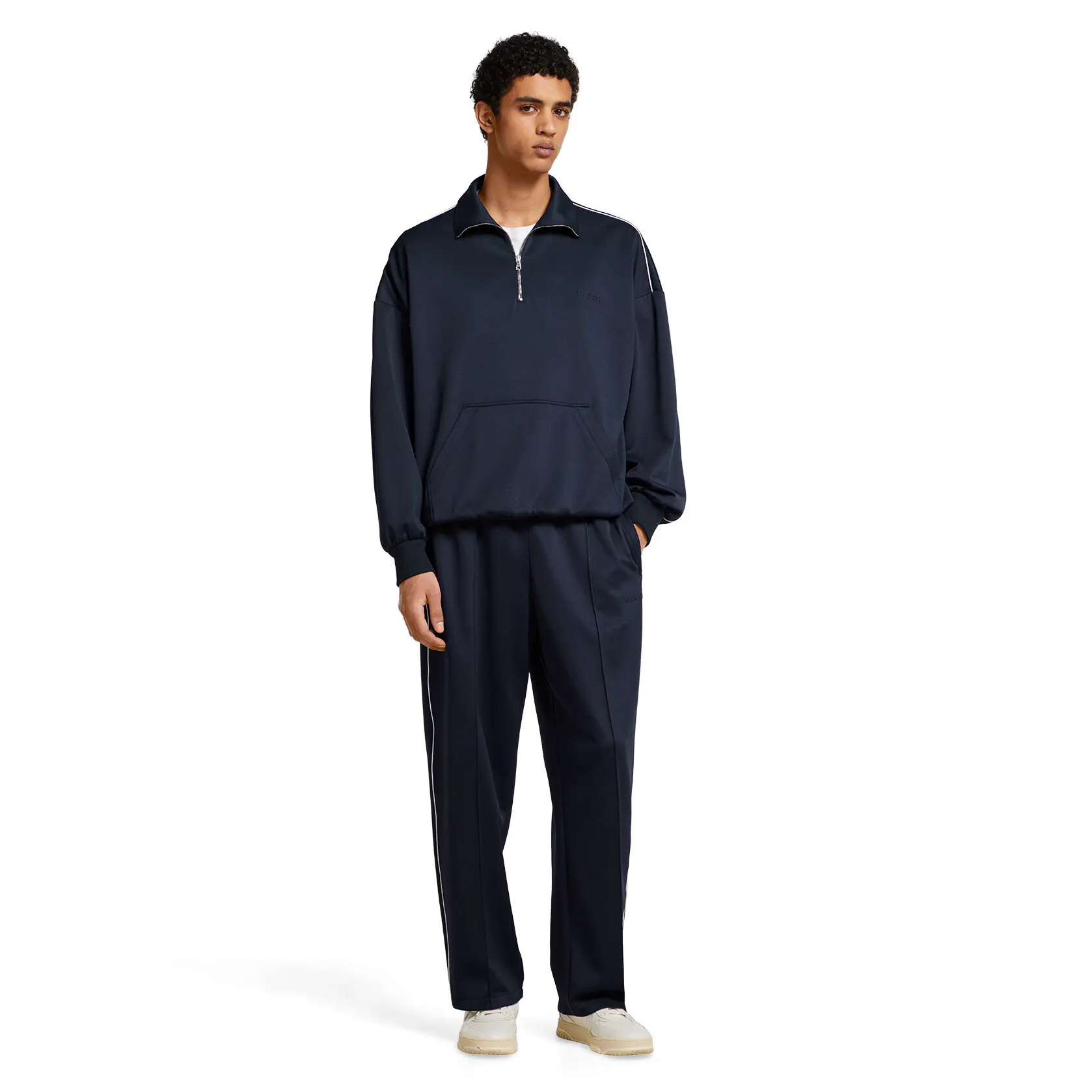 NIGO Gucci  Lido Men's Spring/Autumn Solid Color Printed Embossed Stand-up Collar Half-zip Long Sleeve Sweatshirt And Pants Suit Set #nigo78136