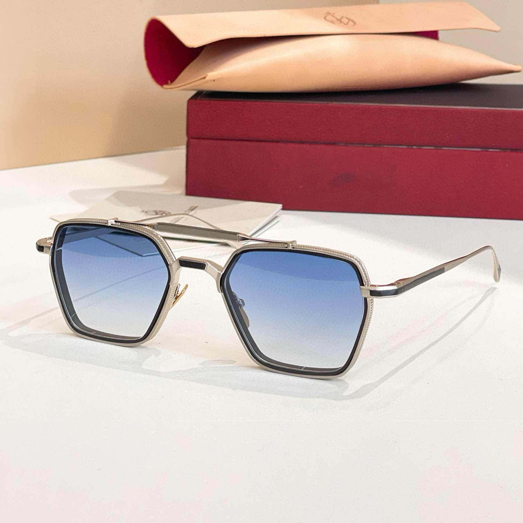 NIGO Jacques Marie Mage Commodore Men's And Women's Aviators Glasses Tinted Metal Frame Sunglasses Fashion Modern Trend Casual Eyewear Accessories Ngvp #nigo2218