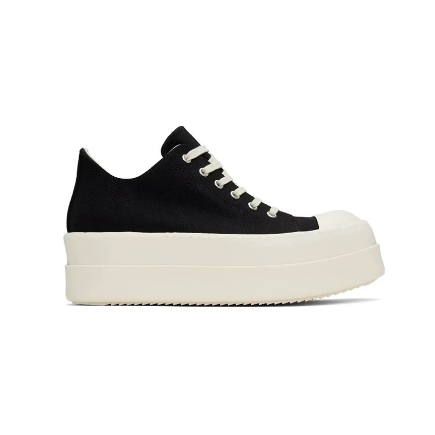 NIGO Rick Owens Men's And Women's Autumn/winter Round Toe Lace-up Fashion Cotton Canvas Thick Sole Low Top Shoes #nigo78137