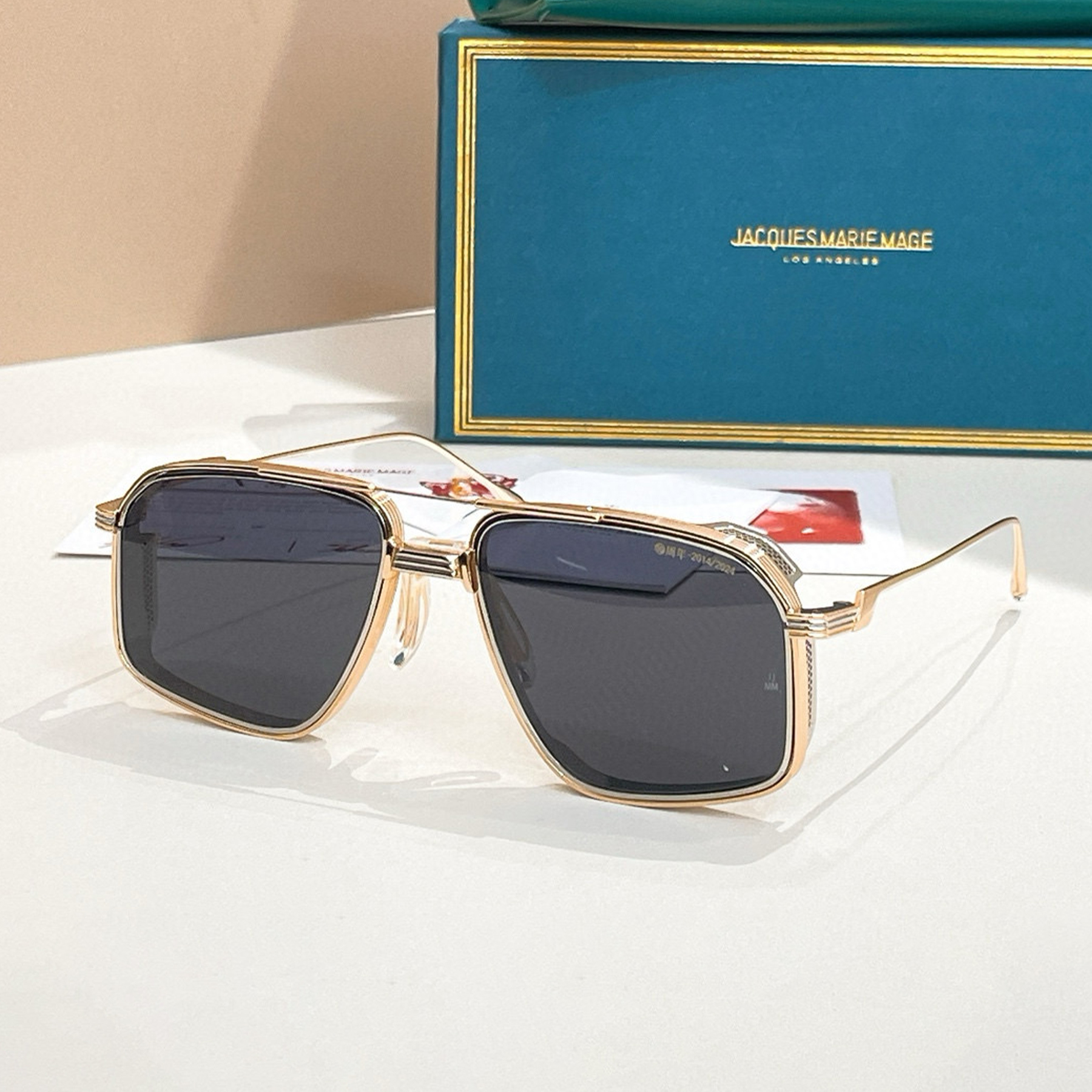 NIGO Jacques Marie Mage Decade Collection: Jagger Men's And Women's Aviators Glasses Tinted Square Round Frame Sunglasses Fashion Modern Trend Casual Eyewear Accessories Ngvp #nigo2217