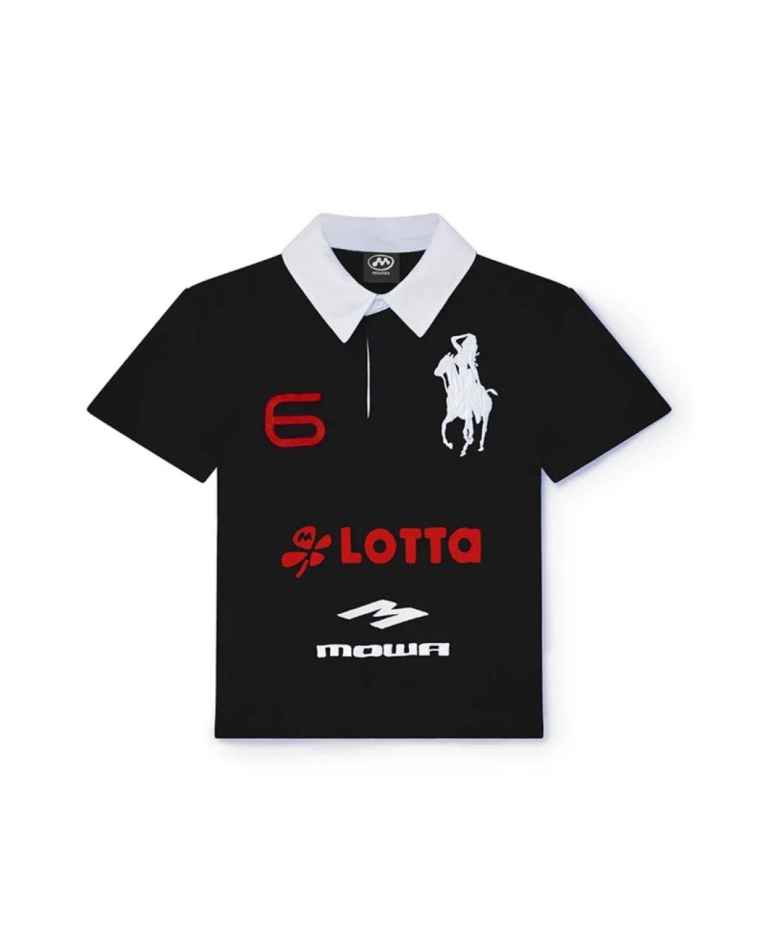 L NIGO Mowalola Men's Spring Summer Opium Yvl Style Blue Black Angel War Horse Embroidery Slim Fit Polo Shirt Short Sleeve T-shirt