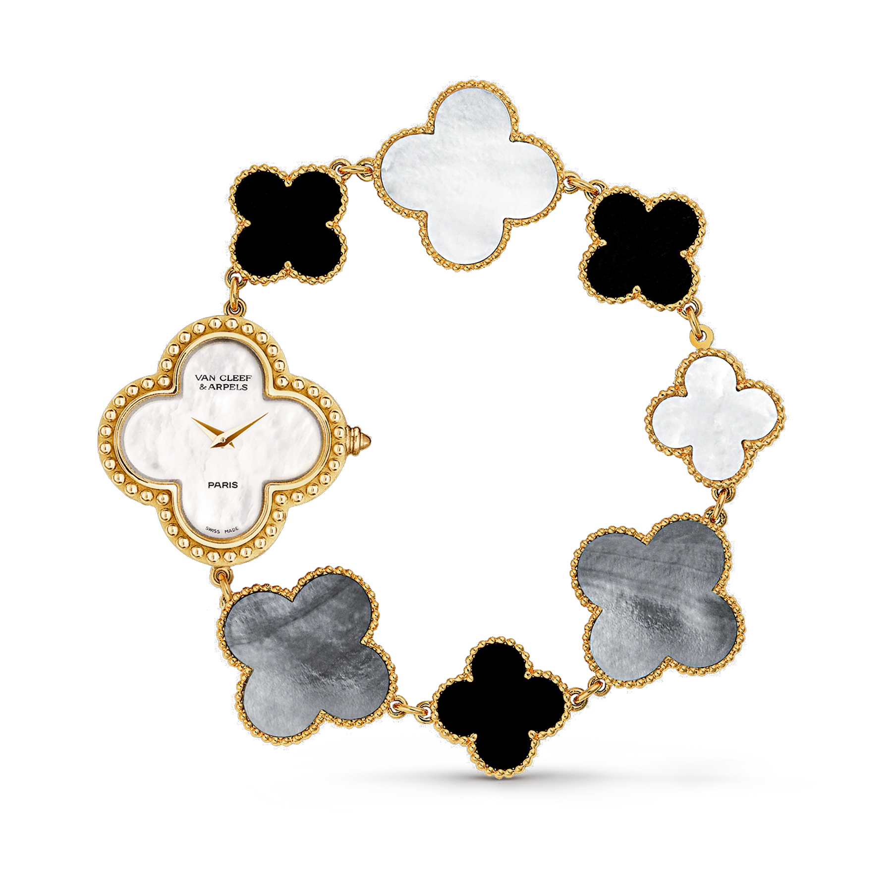 NIGO Van Cleef&Arpels Alhambra Watch Small Model Color Silver Gold Rose Gold Lucky Clover Quartz Movement Onyx Shell Watch Accessories #nigo81415