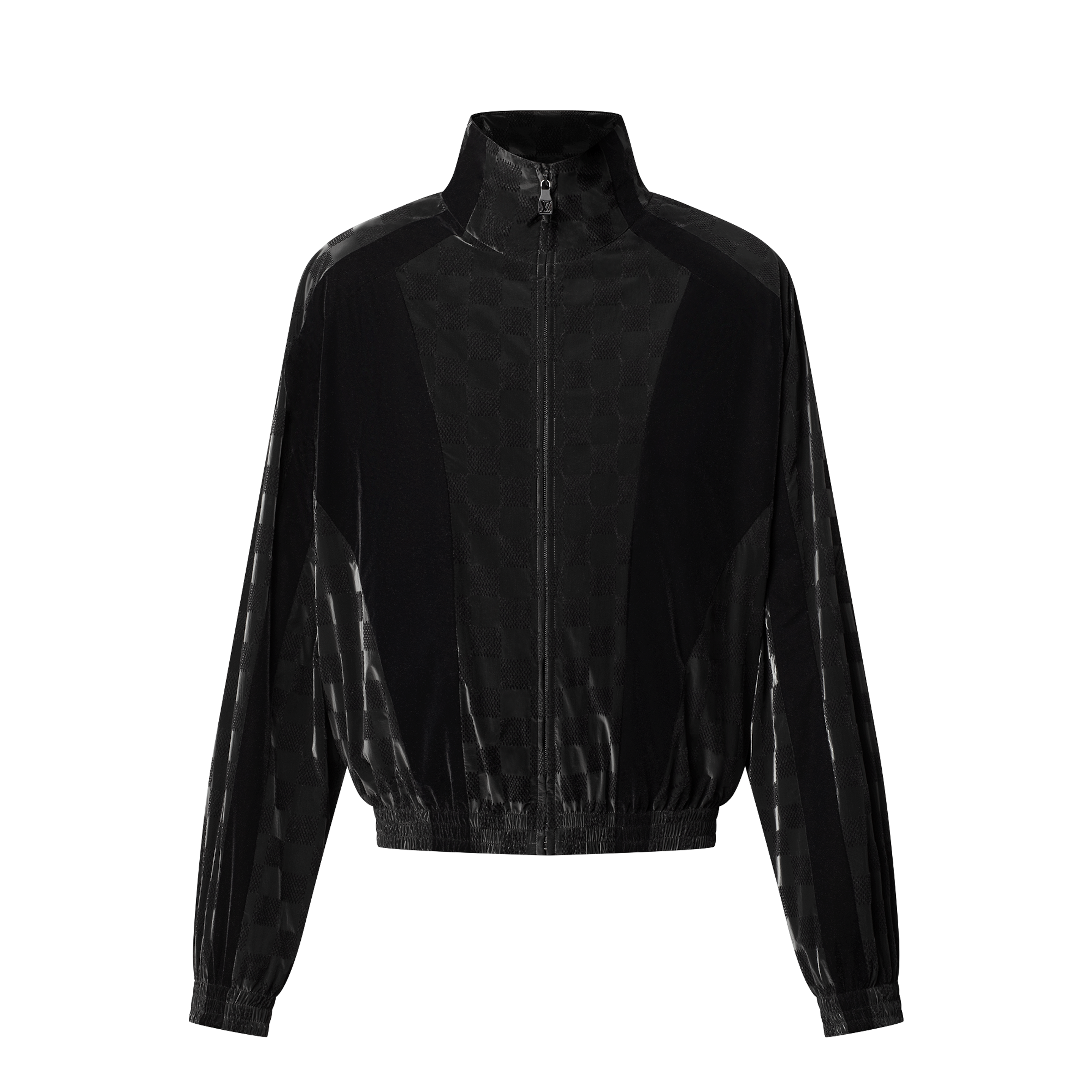NIGO Louis Vuitton Men's Spring/summer Flocked Tech Jacket Tessellated Marque L.vuitton Déposée Logo Velvet Zipper Patchwork Jacket #nigo81398