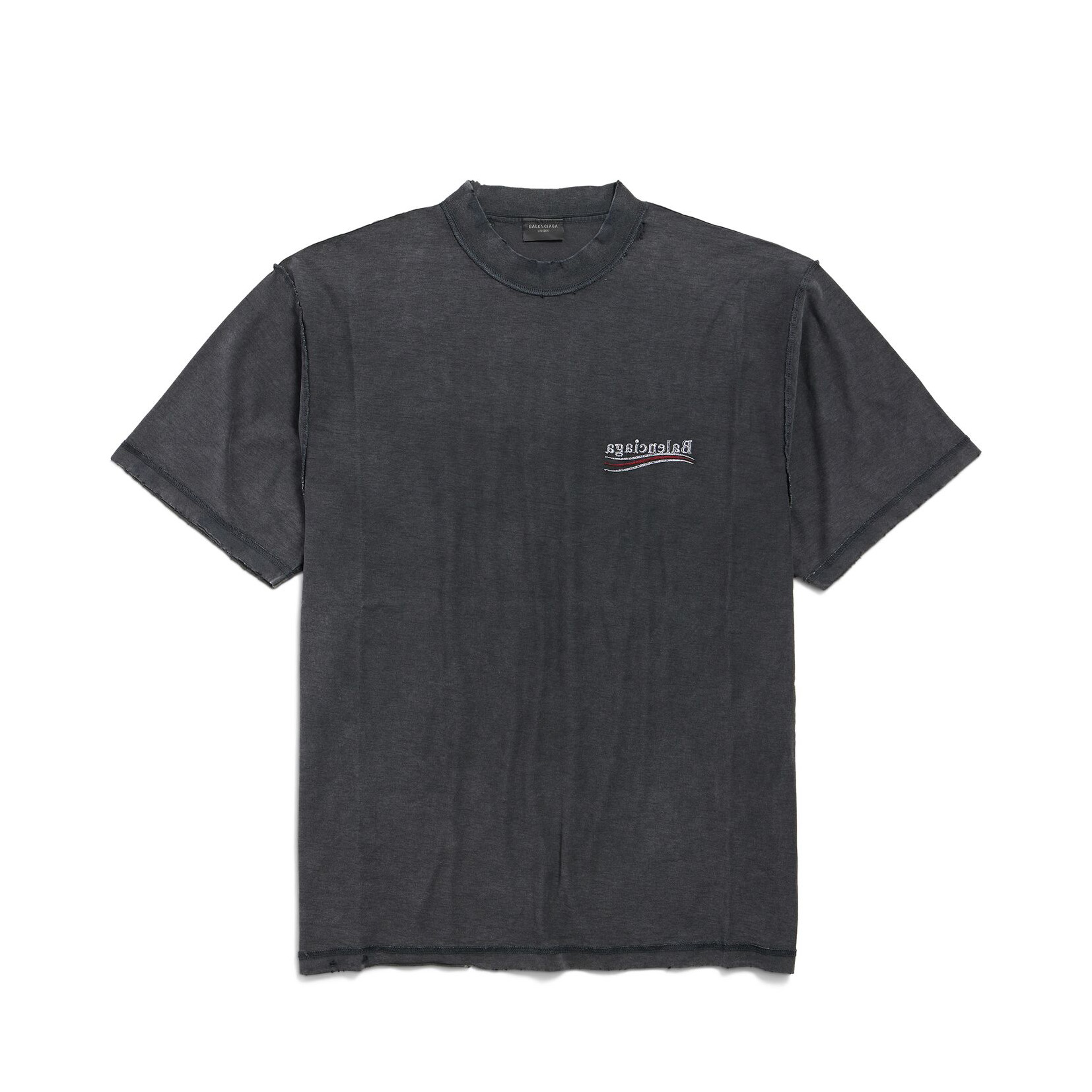 NIGO Balenciaga POLITICAL CAMPAIGN INSIDE-OUT Men's Summer Washed Colour Embroidered Letter Short Sleeve Fashionable Short Sleeve T-shirt #nigo78142