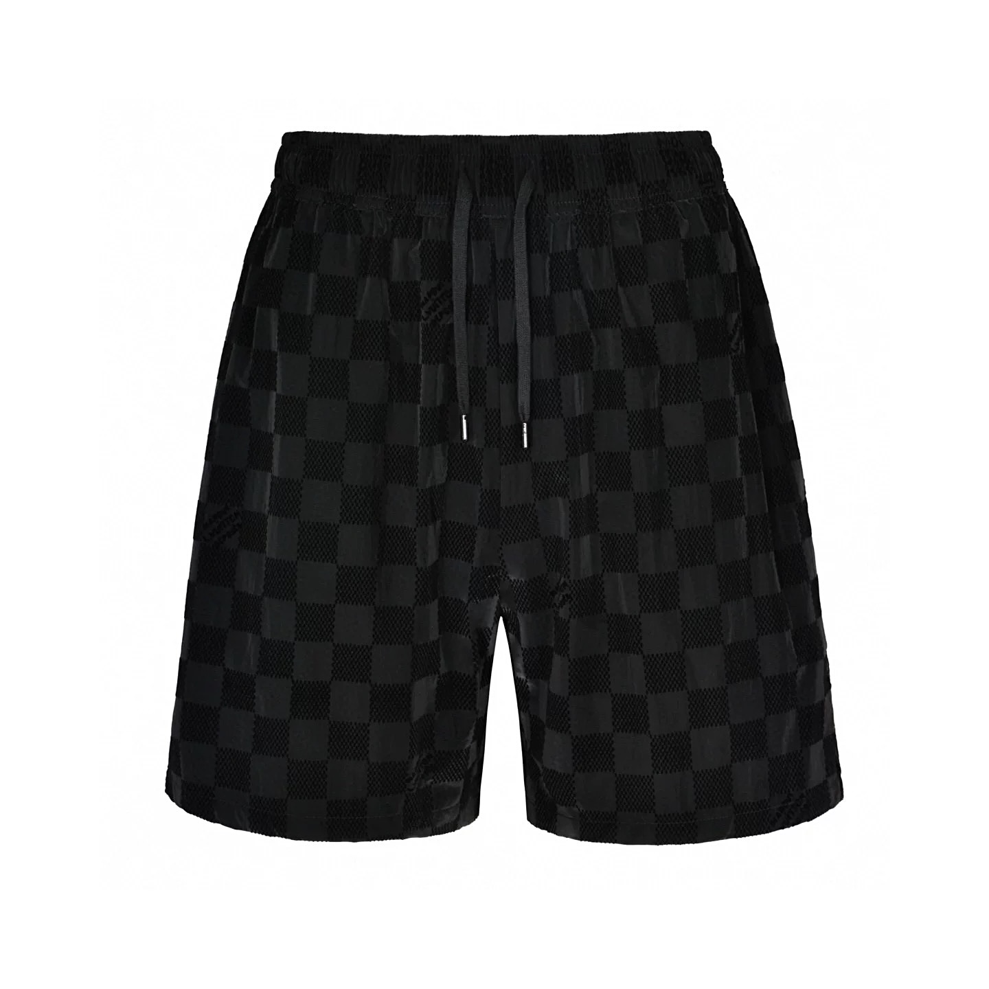 NIGO Louis Vuitton Men's Spring/summer Flocked Tech Shorts Checkerboard Marque L.vuitton Déposée Logo Velvet Solid Color Elastic Waist Wide Leg Comfortable Pants #nigo81411