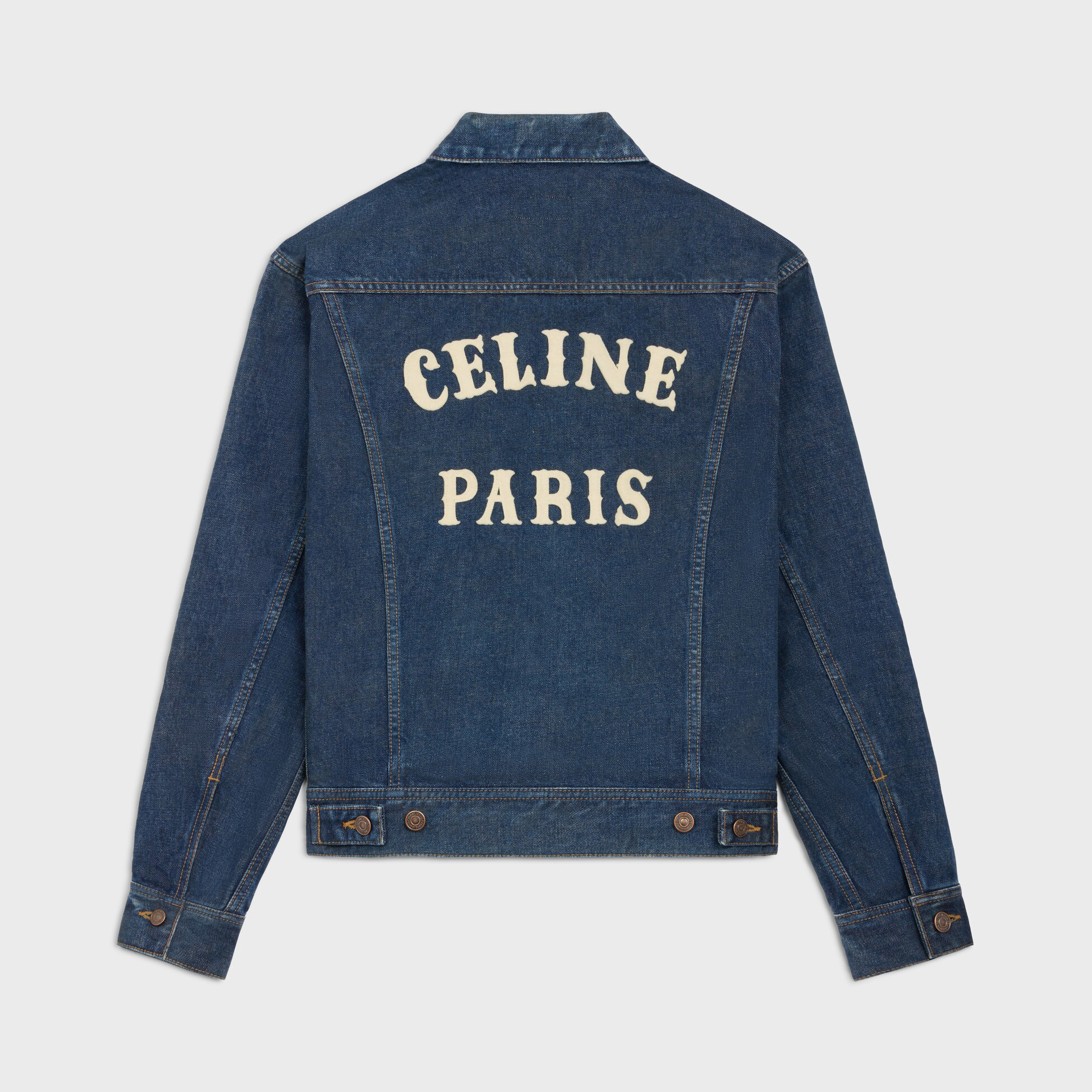 NIGO Celine ROYAL INDIGO Men's Spring/Autumn Classic Washed Color Truchker Jacket Cotton Fabric Letter Pattern Jacket #nigo78162