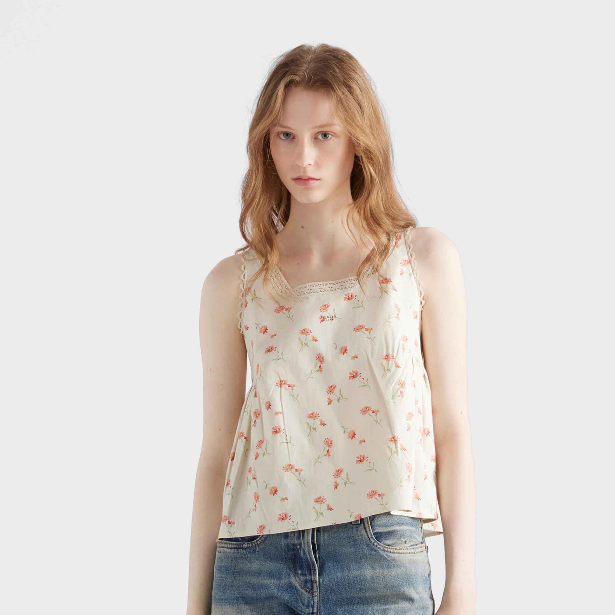 NIGO Prada Women's Summer Fashion Casual Floral Print Linen Mini Sleeveless Top and Suit Set #nigo78156