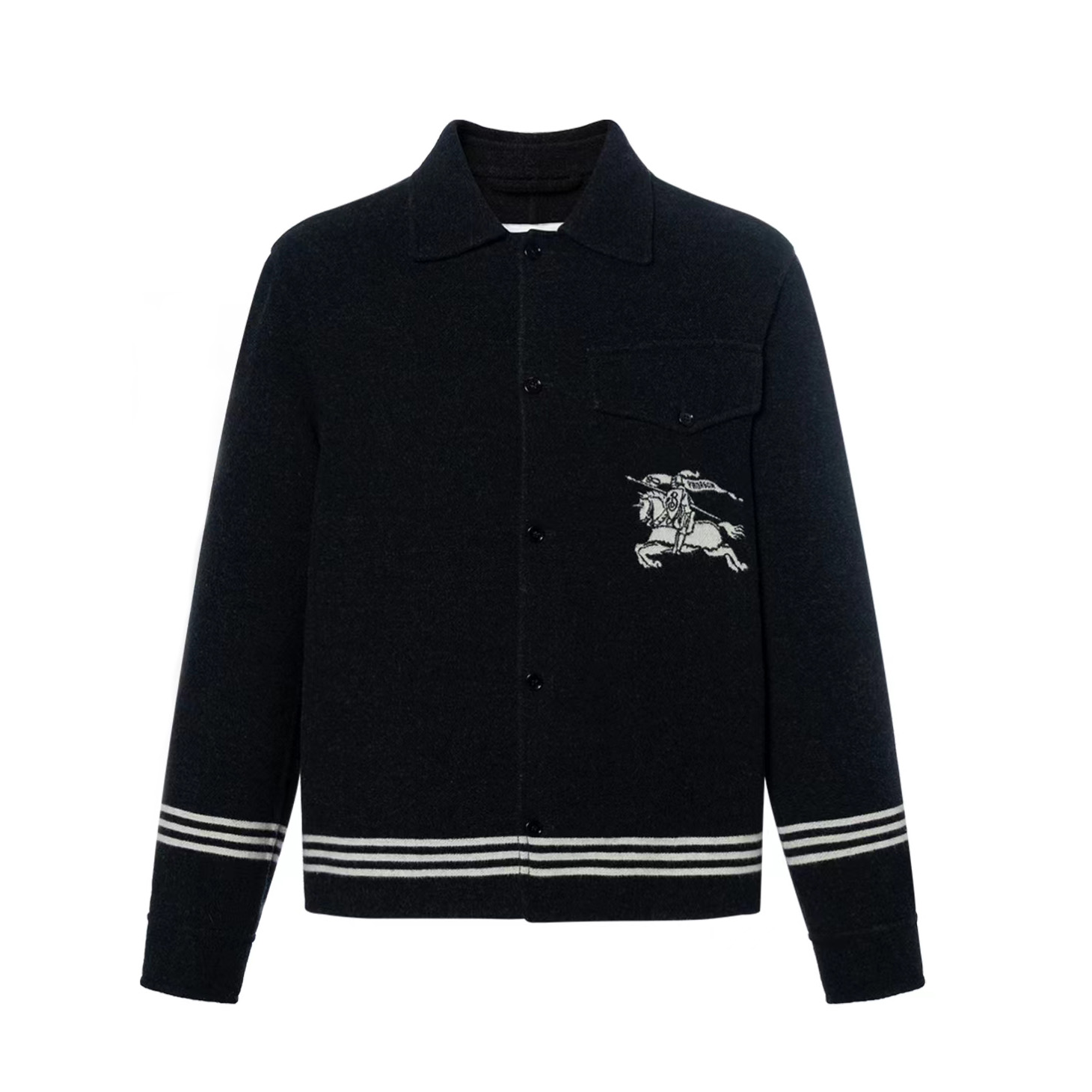 NIGO Burberry Men's Spring/Autumn Solid Color Fashionable Simple Striped Print Pattern Pointed Collar Single Breasted Long Sleeved Jacket #nigo78165