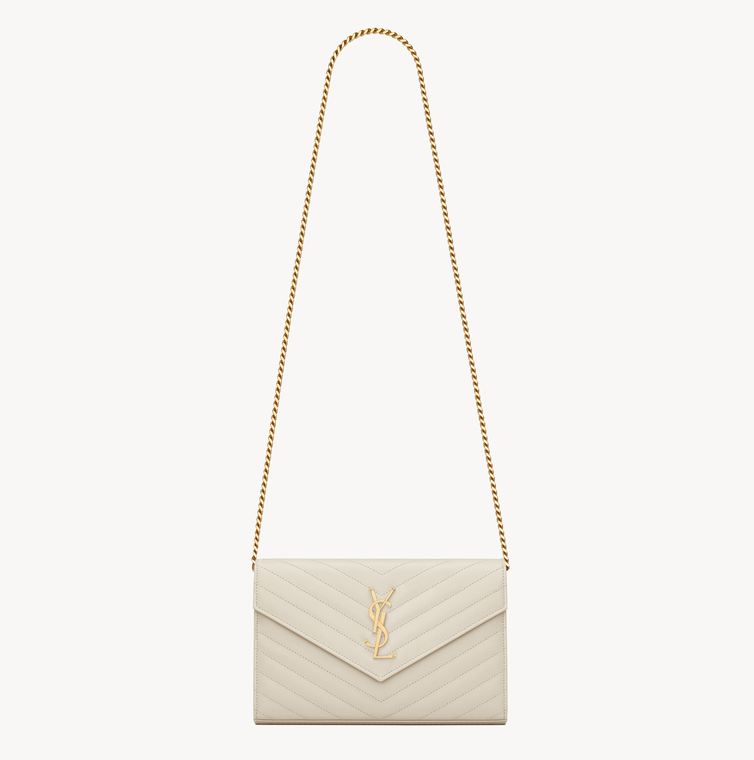 NIGO Saint Laurent Women's Classic Fashion Classic Cassandre Chain Wallet In Grain De Poudre Leather Logo Gold Chain Leather Shoulder Bag Crossbody Bag Bags 377828BOW021000 #nigo78166