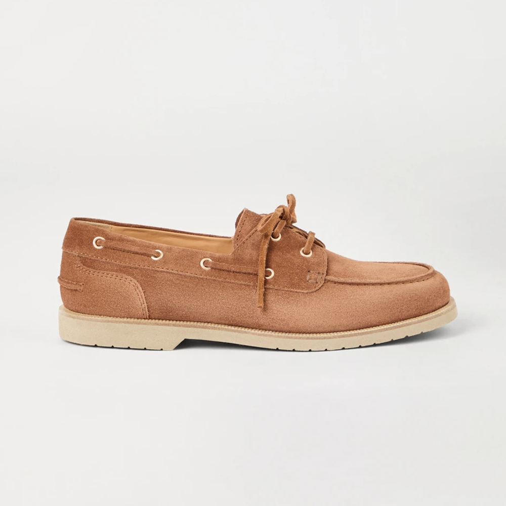 NIGO Brunello Cucinelli Men's Washed Suede Boat Shoes, Four-Season Solid Color Round Toe Lace-Up Low-Top Casual Shoes Ngvp #nigo2125