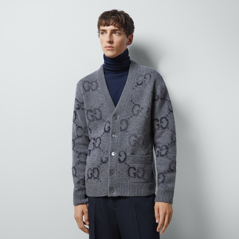 NIGO Gucci Men's And Women's Spring And Autumn Solid Color Logo Print Single-breasted V-neck Long Sleeve Cashmere Cardigan Jacket #nigo78173