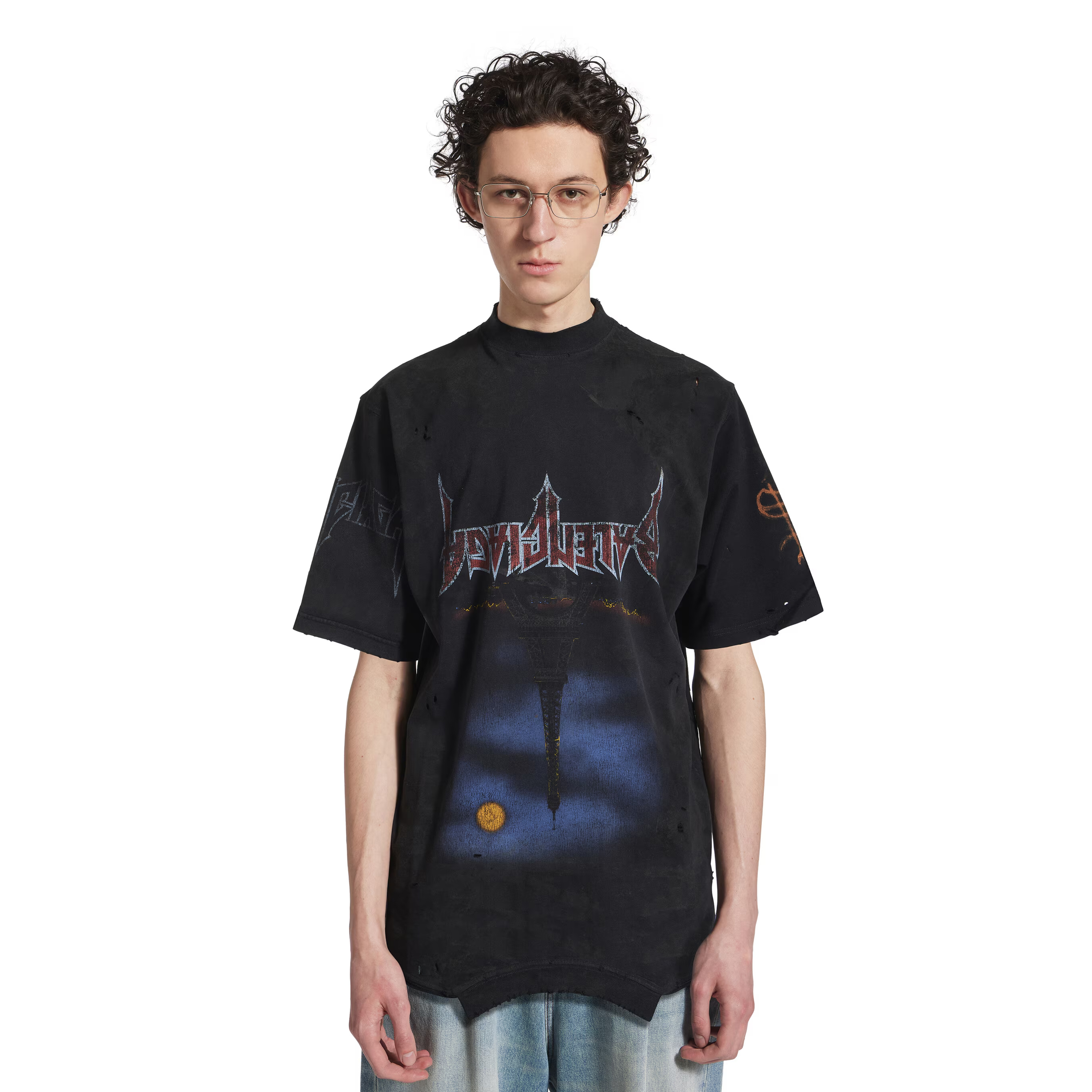 NIGO Balenciaga Men's And Women's Round Neck Destroyed Oversized Summer Solid Color Cotton Short Sleeve Paris Moon Upside Down T-Shirt Ngvp #nigo2136