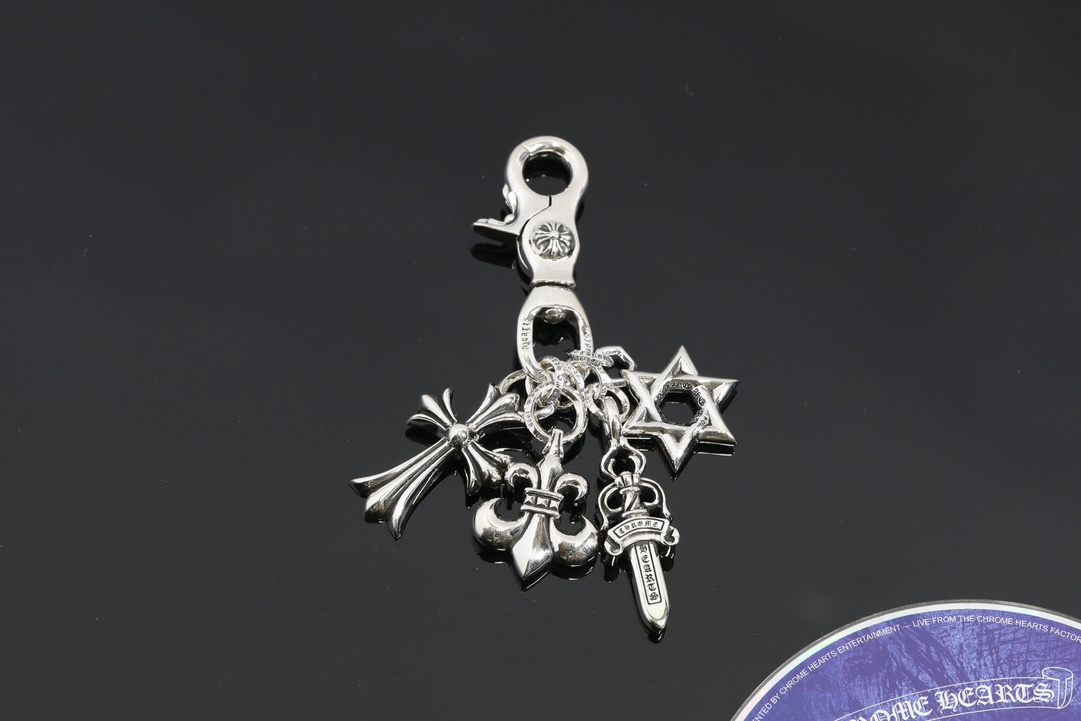 NIGO Chrome Hearts Multi-element Keychain Cross Pentagram Fashion Trend High Street  Accessories 925 Silver #nigo81425