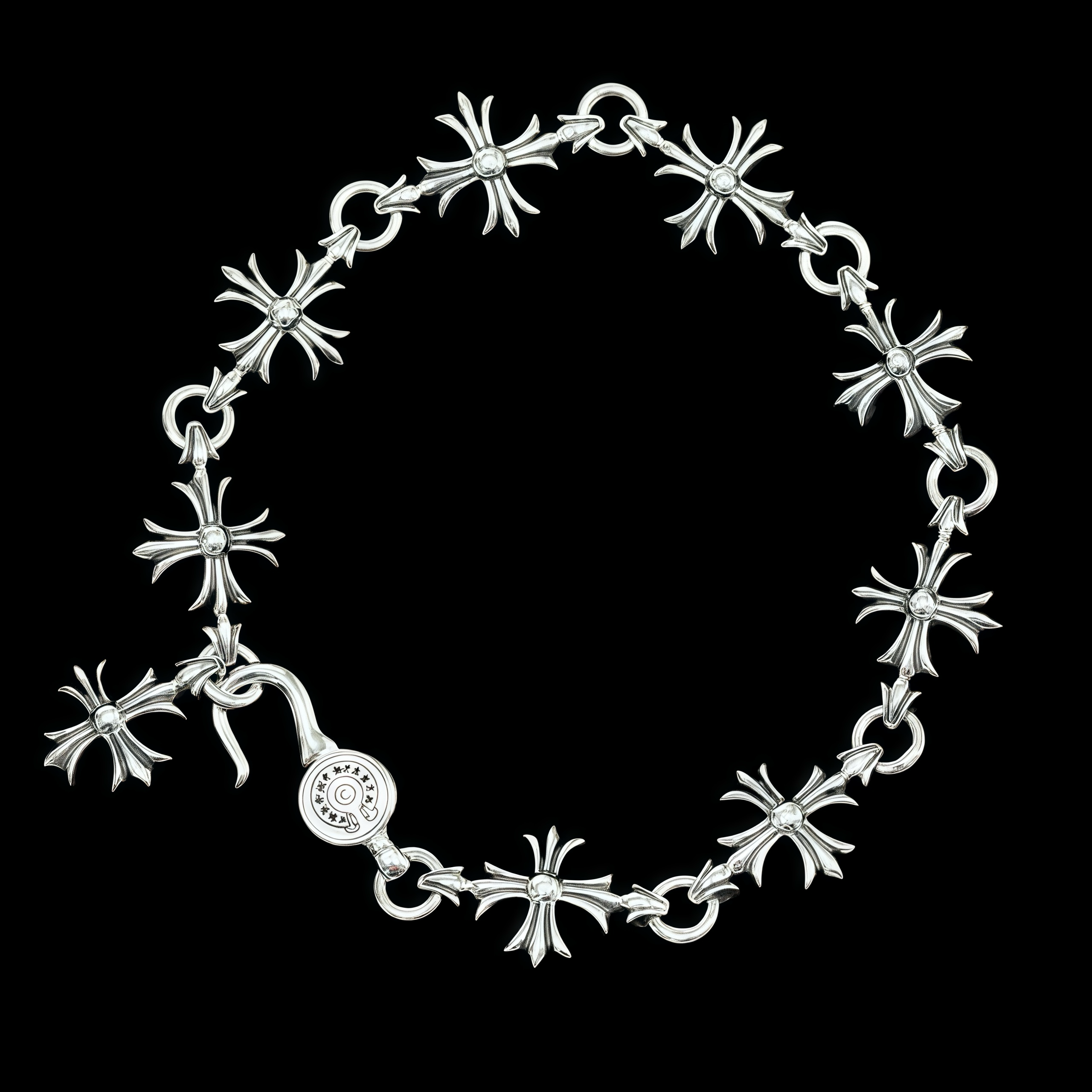 NIGO Chrome Hearts Cross Bracelet Fashion Trend Hip Hop Punk Style Sanskrit Jewelry Accessories #nigo81424