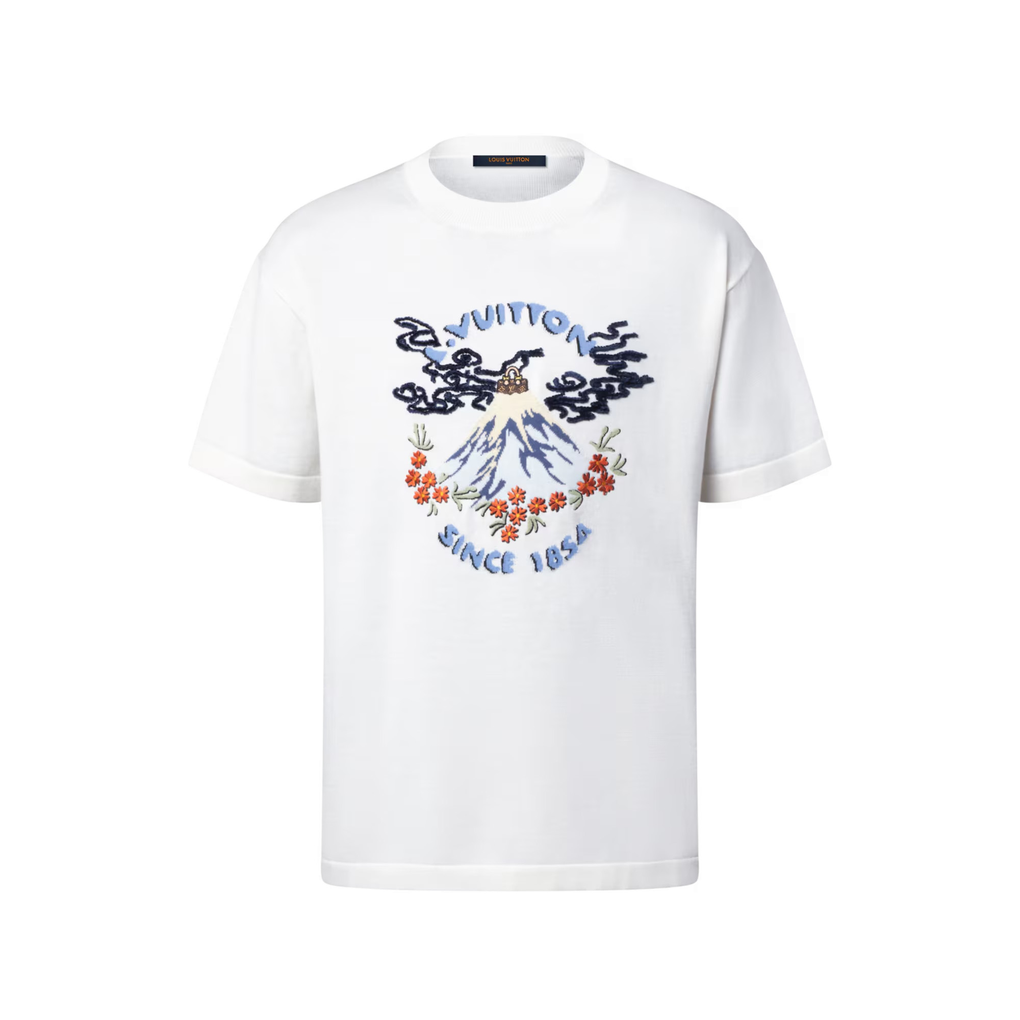 NIGO Louis Vuitton Men's And Women's Summer Solid Color Fashion Casual Letter Print Embroidered Short Sleeve Round Neck T-Shirt #nigo78217