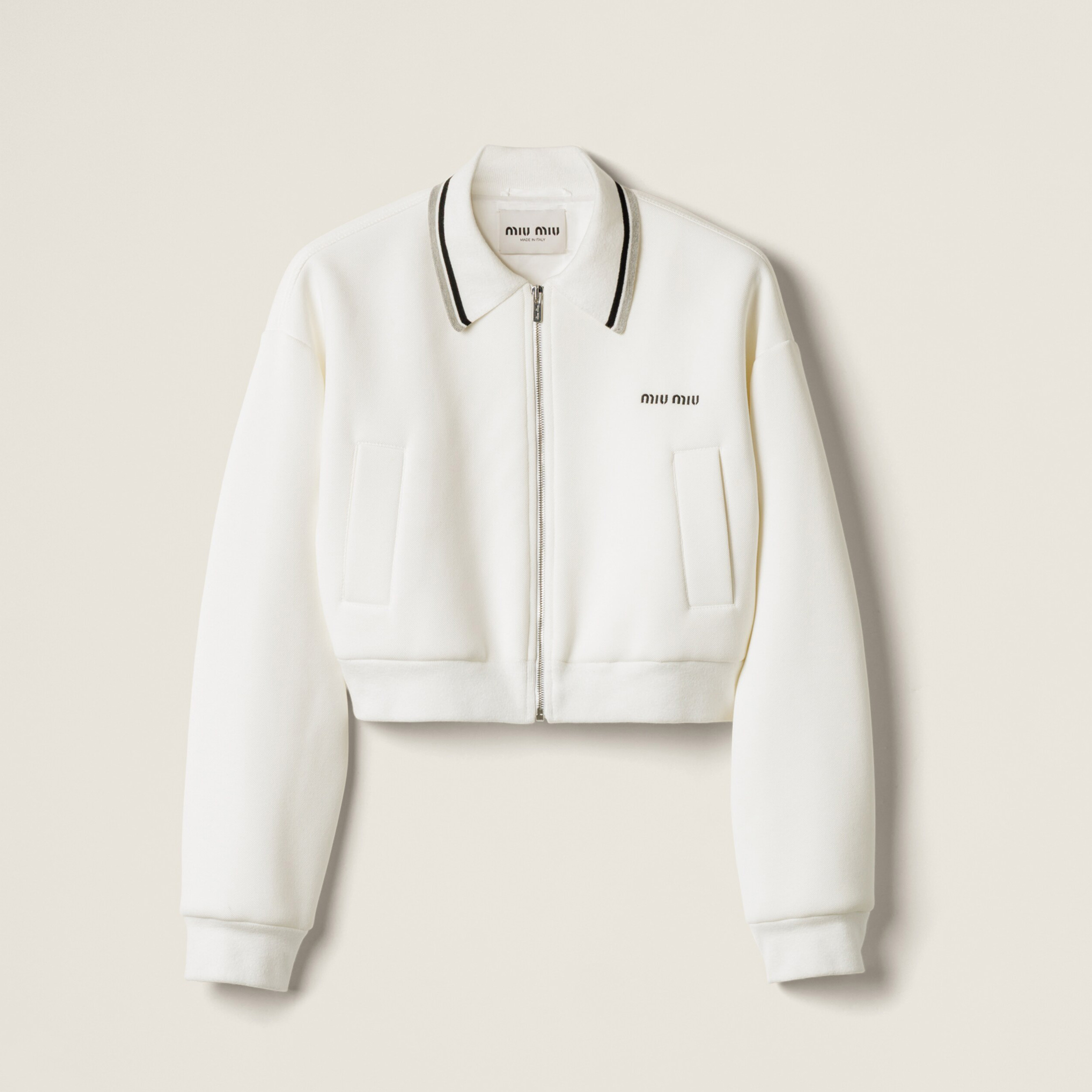 NIGO MiuMiu Women's Spring/Summer Casual Collared Zipper Color Block Logo Embroidered Sports Jacket #nigo78216