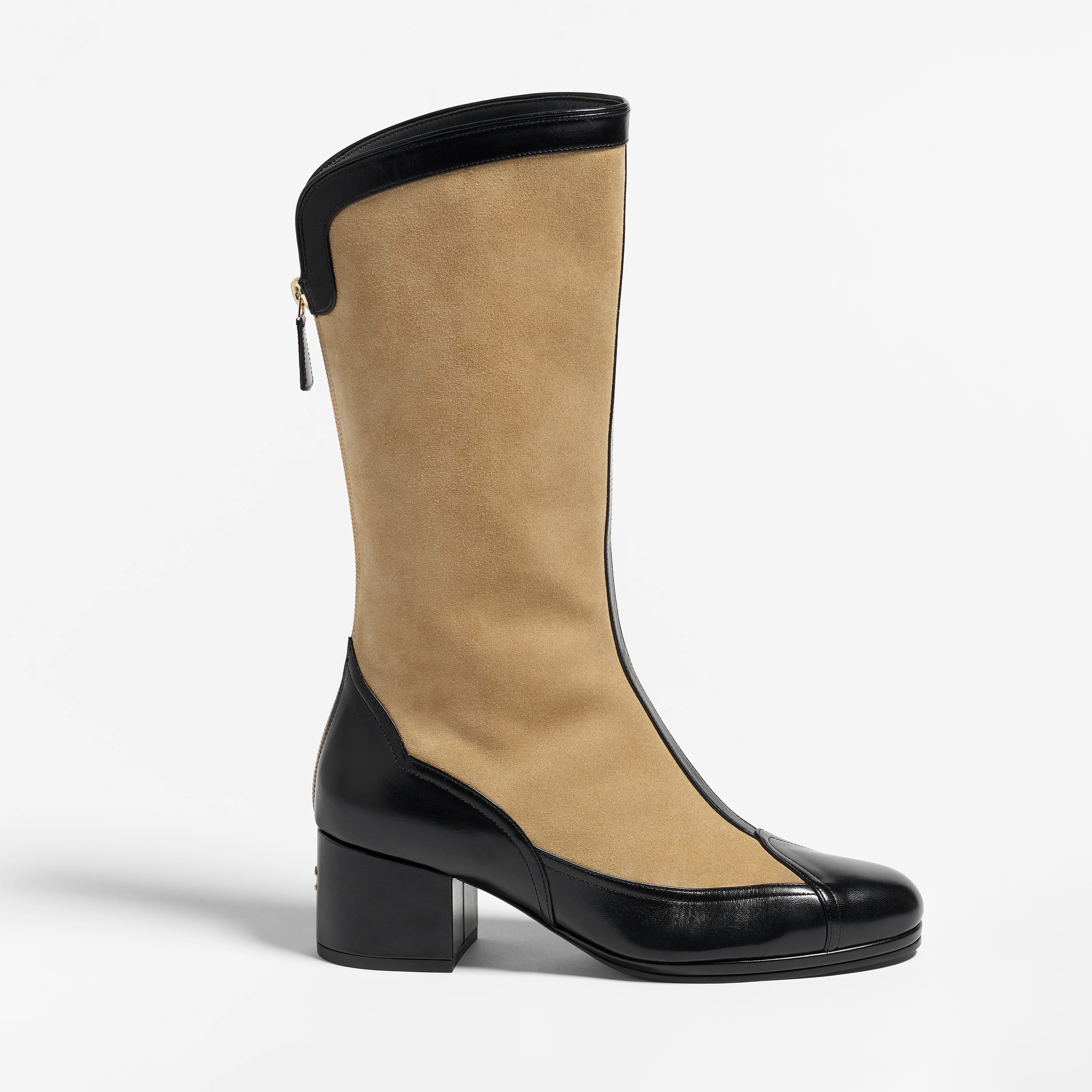 NIGO Chanel Women's Sheepskin Calfskin Round Toe Zipper High Top Boots Autumn and Winter Solid Color Chunky Heel Casual Shoes Ngvp #nigo2138