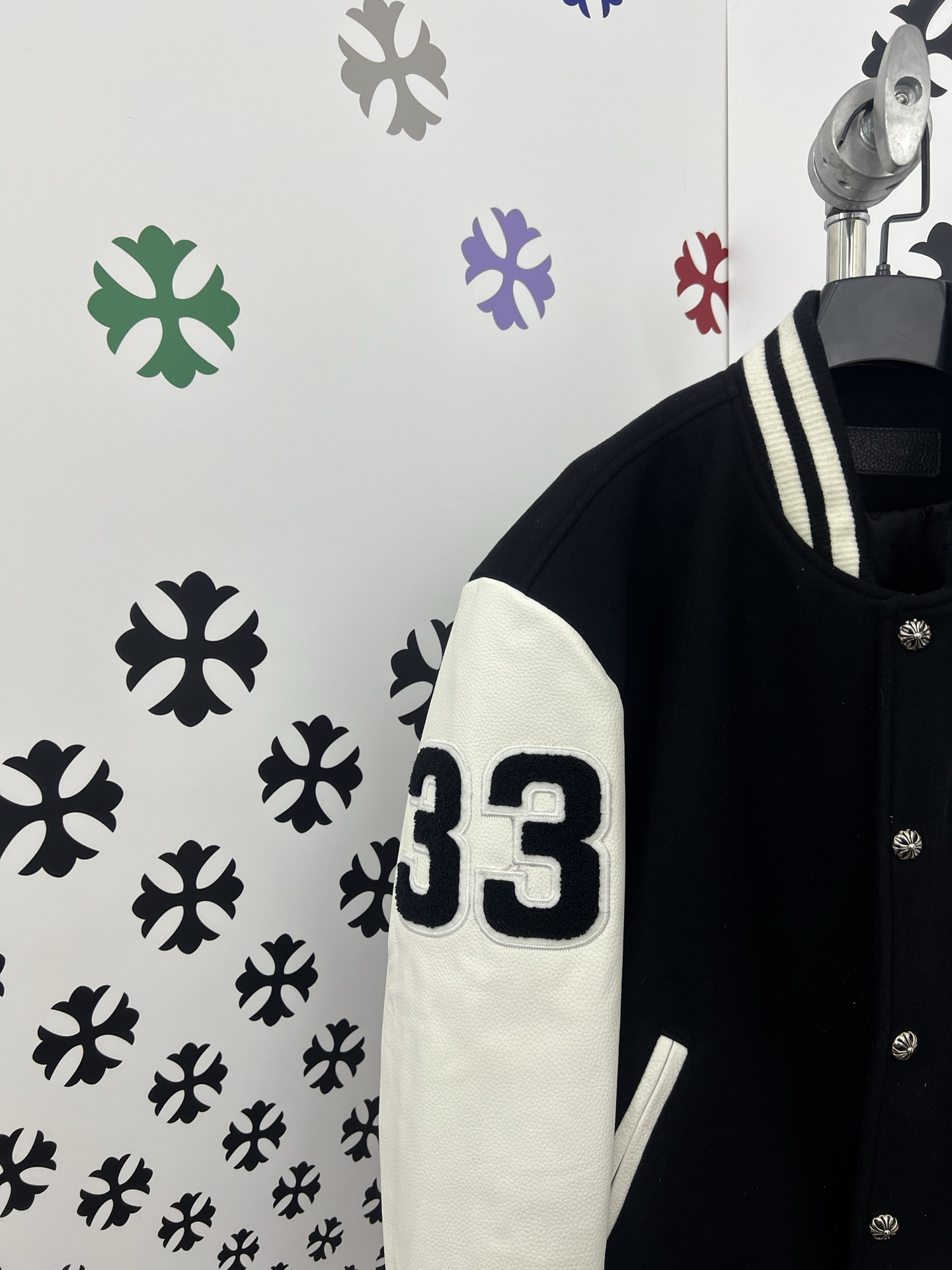 NIGO Chrome Hearts Men's Spring/Autumn Fashion Casual Patchwork Embroidered Baseball Jacket #nigo78222