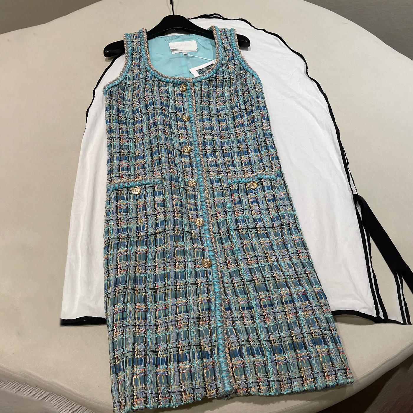 NIGO Chanel Women's High Street Summer Single-Breasted U-Neck Short Solid Color Cotton Twill Sleeveless Dresses Ngvp #nigo2145