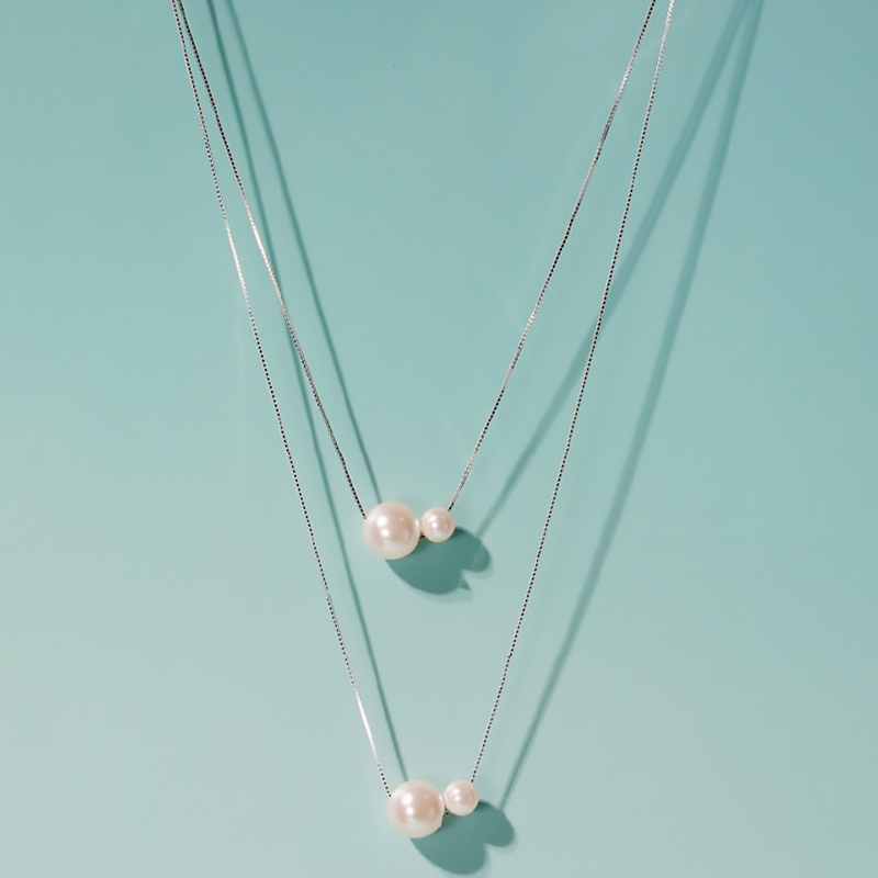 NIGO Tiffany & Co. Men's And Women's Fashion Layered Necklace Pearl Simple Gemini Pearl Pendant  Accessories Jewelry Ngvp #nigo2142