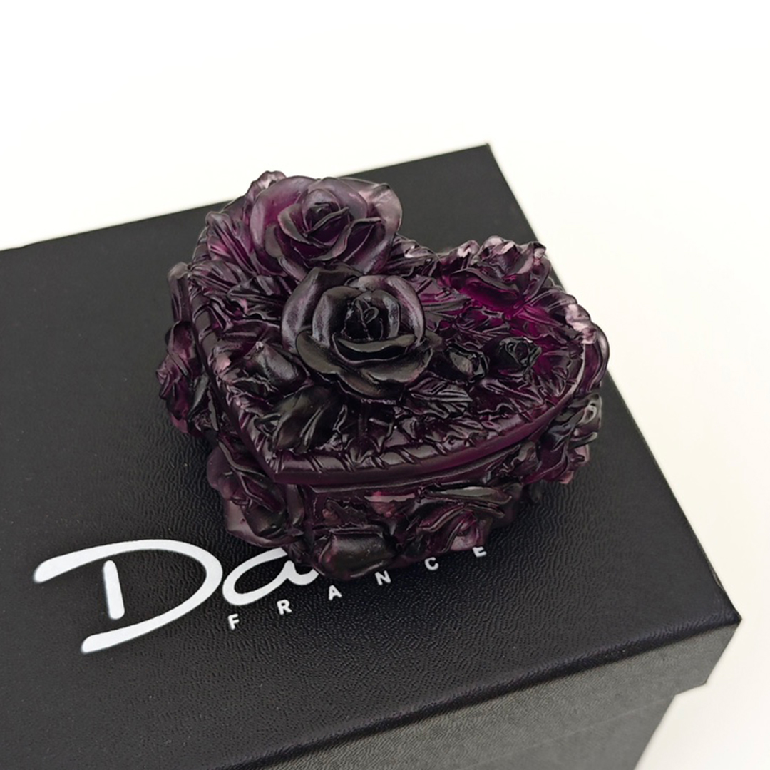 NIGO Daum Classic Fashion Rose-Shaped Jewelry Box, Multi-Colored Decorative Box, Exquisite Tabletop Ornament Accessories Ngvp #nigo2141