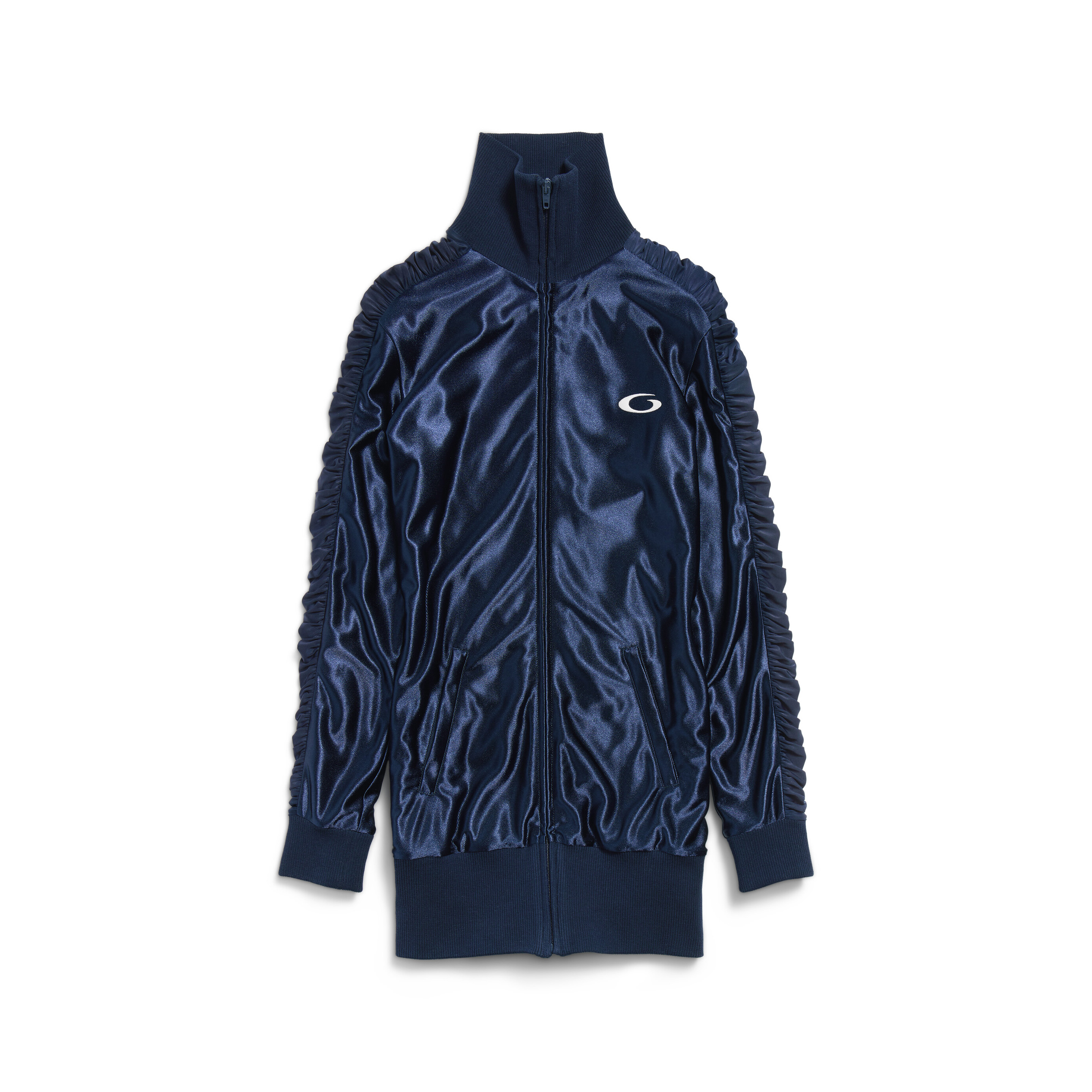 NIGO Balenciaga Fitted Tracksui Women's Spring/Autumn Solid Color Casual Zipper Closure Pocket Logo Embroidery Long Sleeve Slim Fit Shiny Plain Weave Knitted Fabric Dress #nigo78236