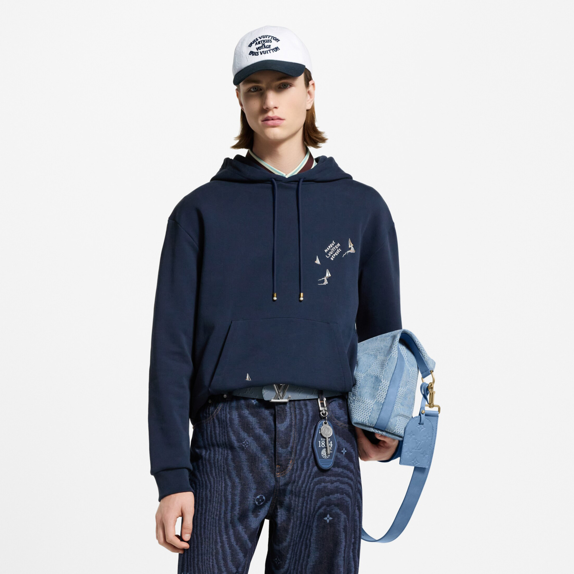 NIGO Louis Vuitton Men's Spring/Autumn Solid Color Casual Letter Embroidery Pattern Hooded Long Sleeve Sweatshirt #nigo78239