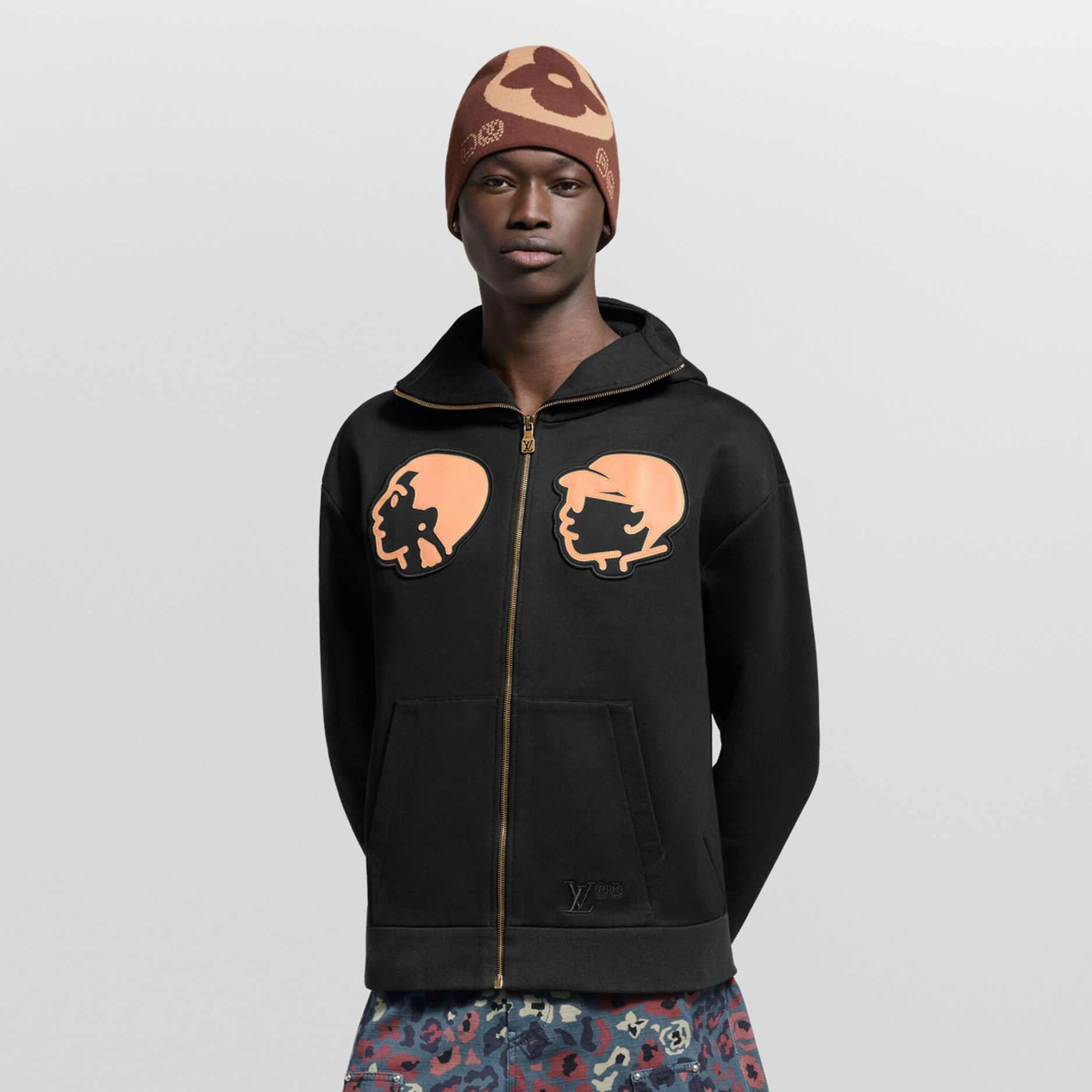 NIGO Louis Vuitton Men's And Women's Spring/Autumn Fashion Casual Character Pattern Zipper Hooded Long Sleeved Sweatshirt Jacket #nigo78227