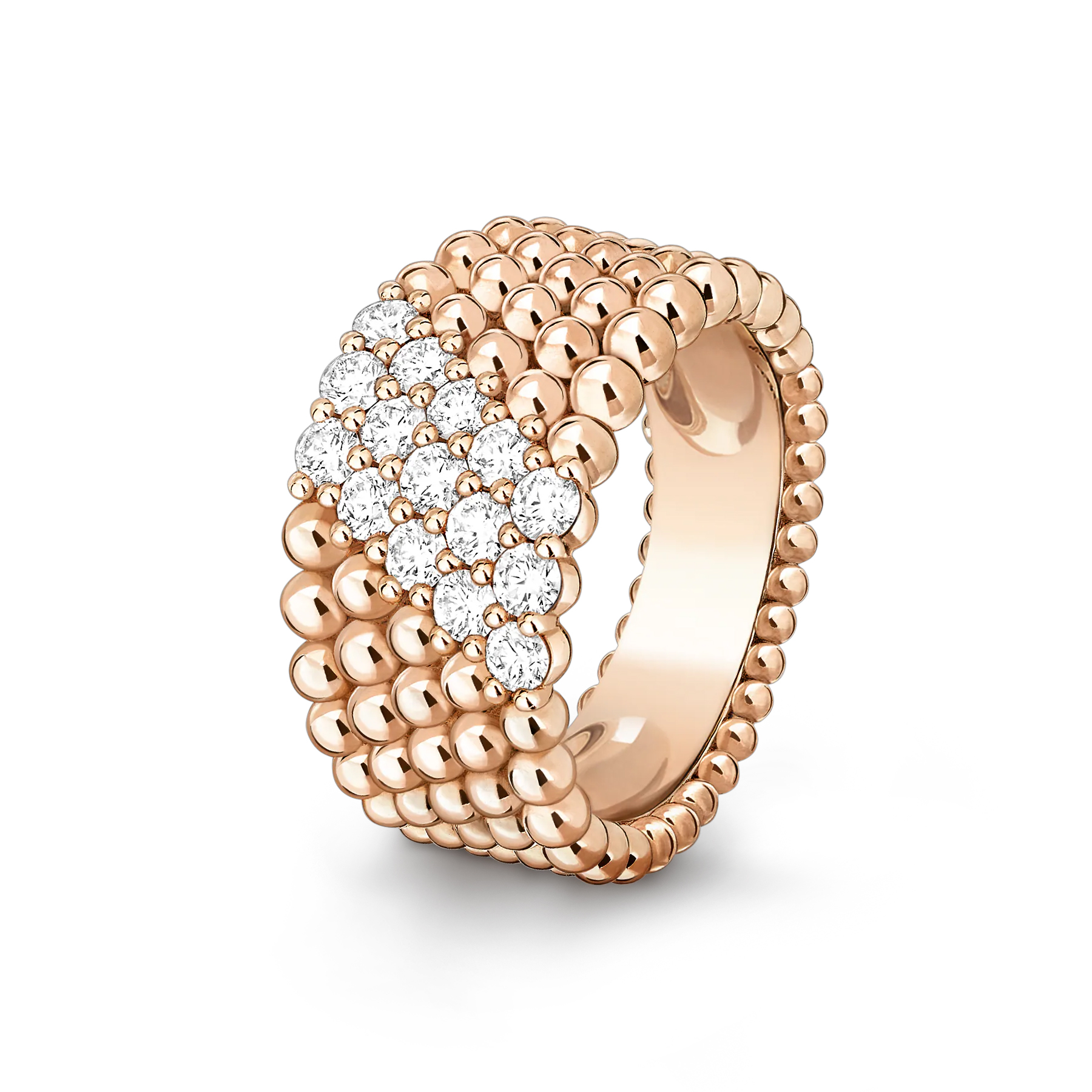 NIGO Van Cleef&Arpels Perlée Diamonds Ring 5 Rows Of Diamonds Design Rose Gold Fashion Luxury Elegant Ring Jewelry Accessories Ngvp #nigo2233