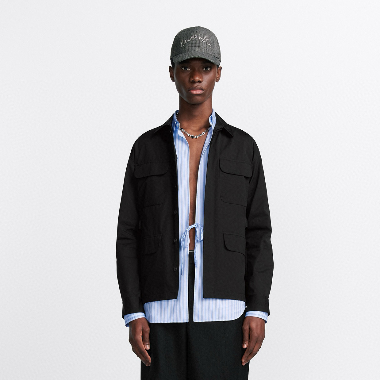 NIGO Gucci Men's Spring/Summer Solid Color Fashion Casual Logo Embroidered Collar Cotton Flap Pocket Single Breasted Long Sleeved Shirt Jacket #nigo78252