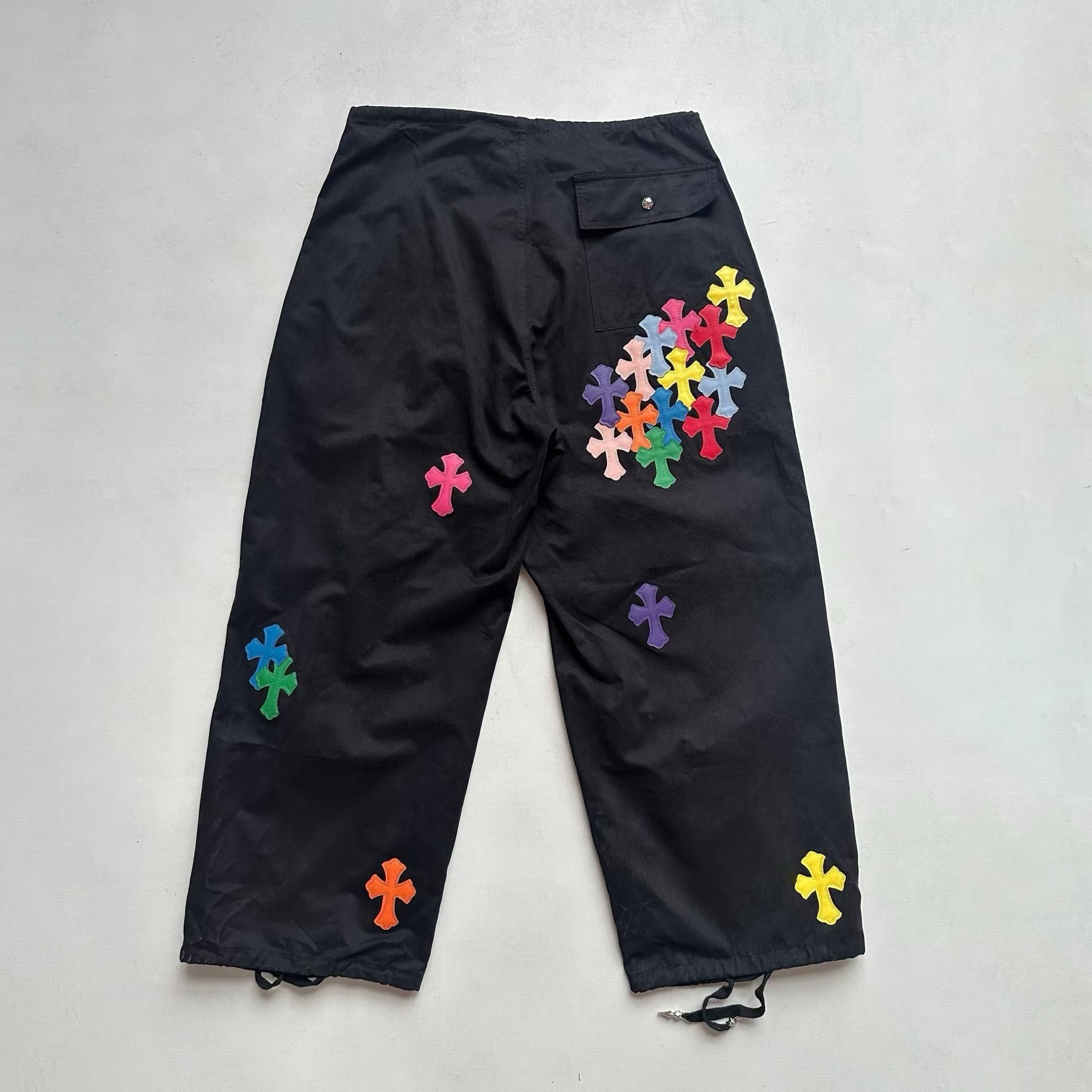NIGO Chrome Hearts Men's And Women's Spring/Summer Solid Color Fashionable Casual Cross-decorated Straight leg Pants #nigo78249