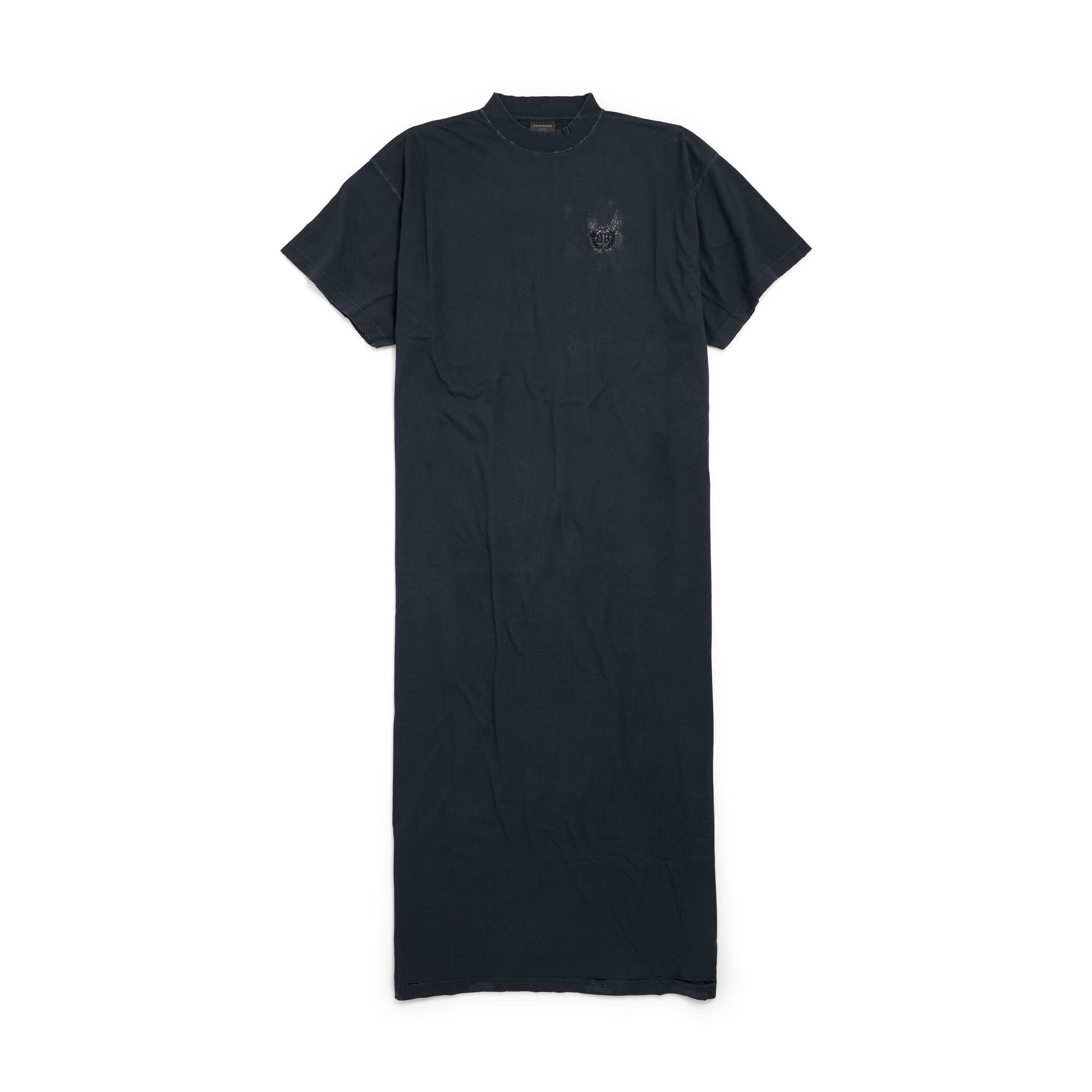 NIGO Balenciaga NAIL POLISH Women's Summer Fashion Casual Solid Color Round Neck Letter Print Short Sleeve Extra Long T-Shirt Dress #nigo78255