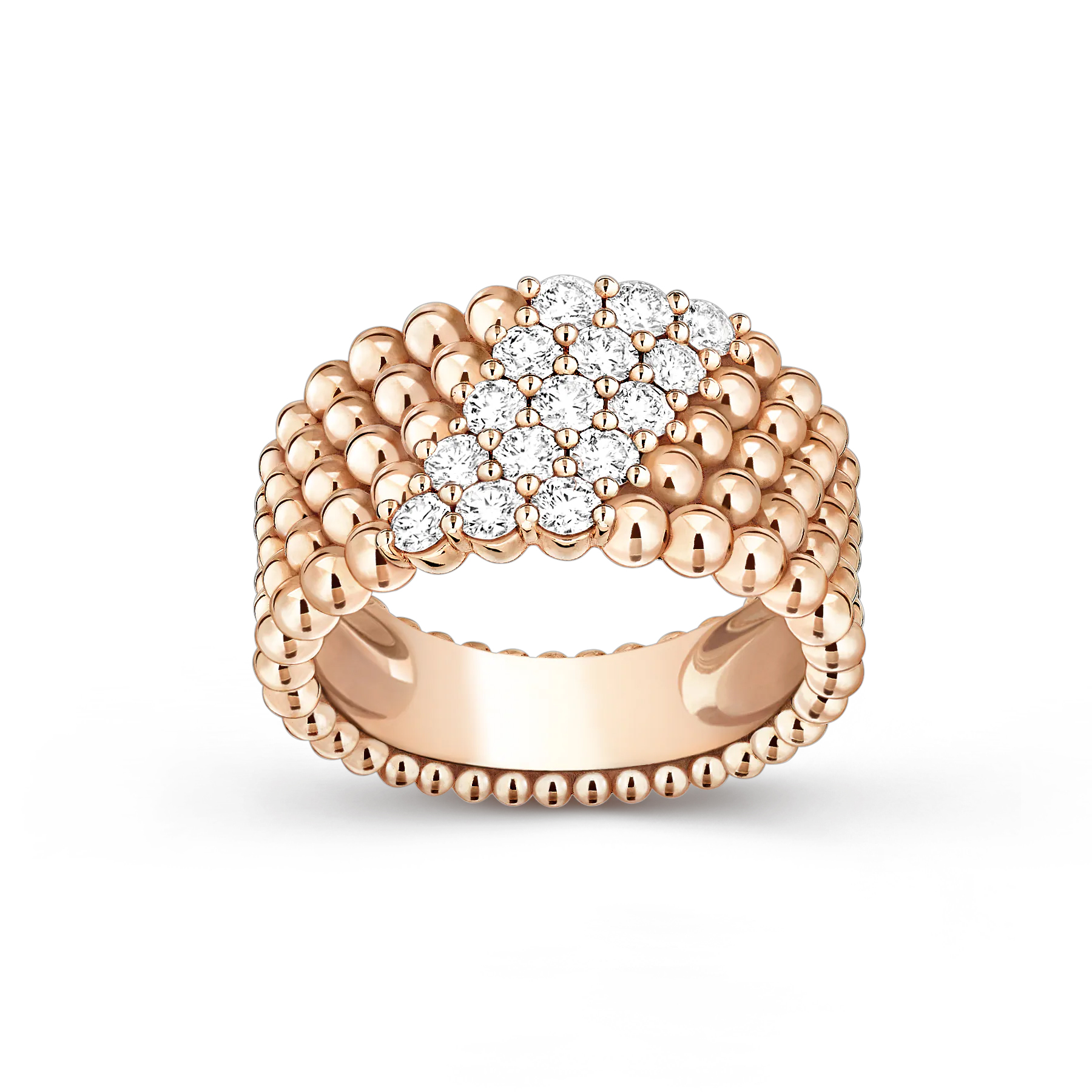 NIGO Van Cleef&Arpels Perlée Diamonds Ring 5 Rows Of Diamonds Design Rose Gold Fashion Luxury Elegant Ring Jewelry Accessories Ngvp #nigo2233