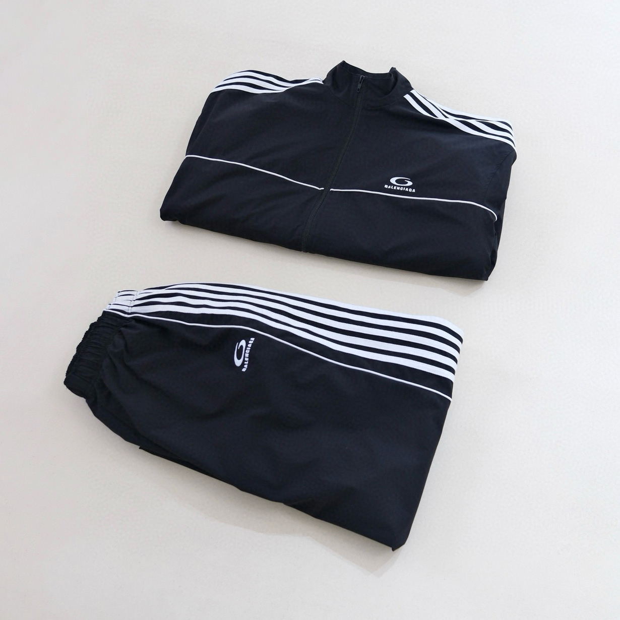 NIGO Balenciaga Men's And Women's Spring/Fall Fashion Casual Solid Color Striped Zipper Stand Up Collar Sports Embroidered Long Sleeve Loose Jacket #nigo78257