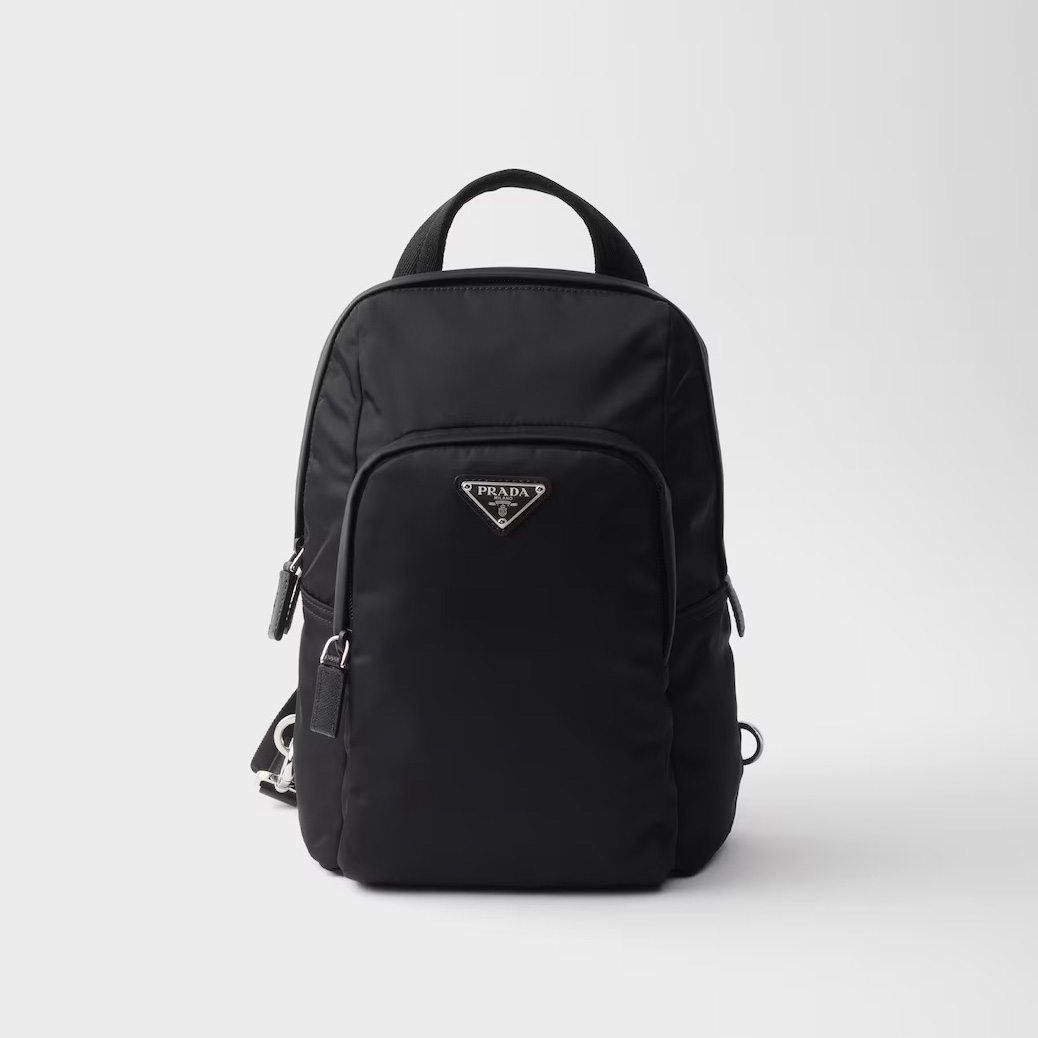 NIGO Prada Men's Solid Color Fashion Casual Triangle Logo Recycled Nylon Backpack Bags #nigo78271