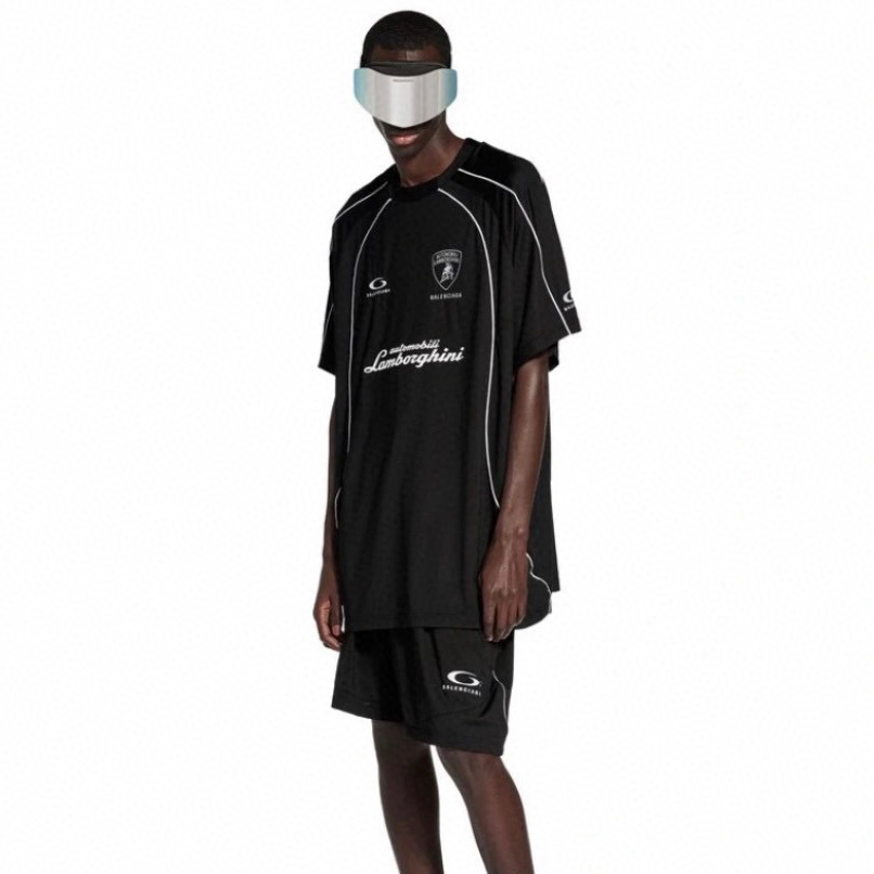 NIGO Balenciaga Men's And Women's Spring/Summer Fashion Casual Solid Color High Density Mesh Loose Fit Embroidered Logo T-shirt Loose Fit Casual Stretch Shorts Suit Set #nigo78258