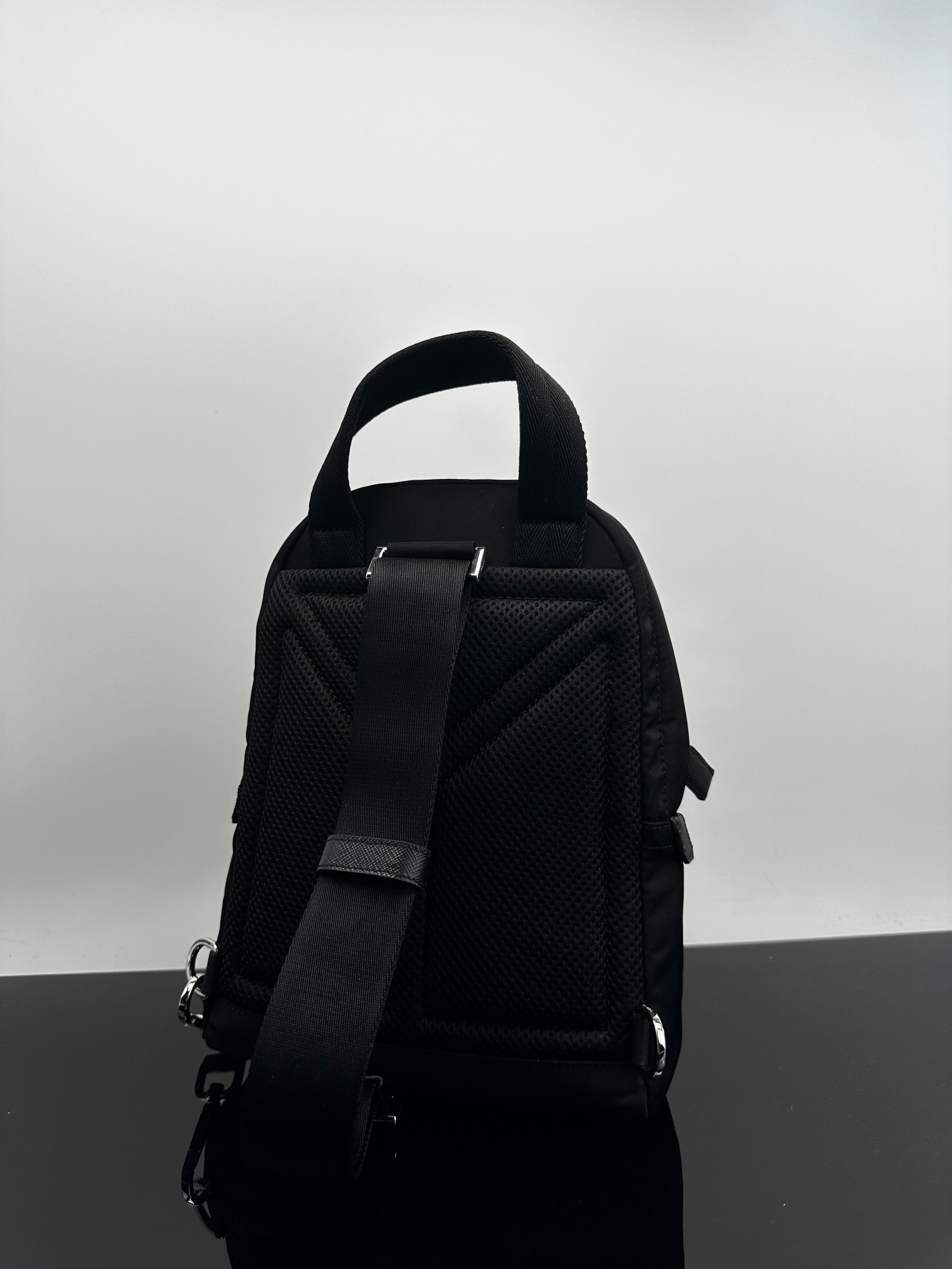 NIGO Prada Men's Solid Color Fashion Casual Triangle Logo Recycled Nylon Backpack Bags #nigo78271