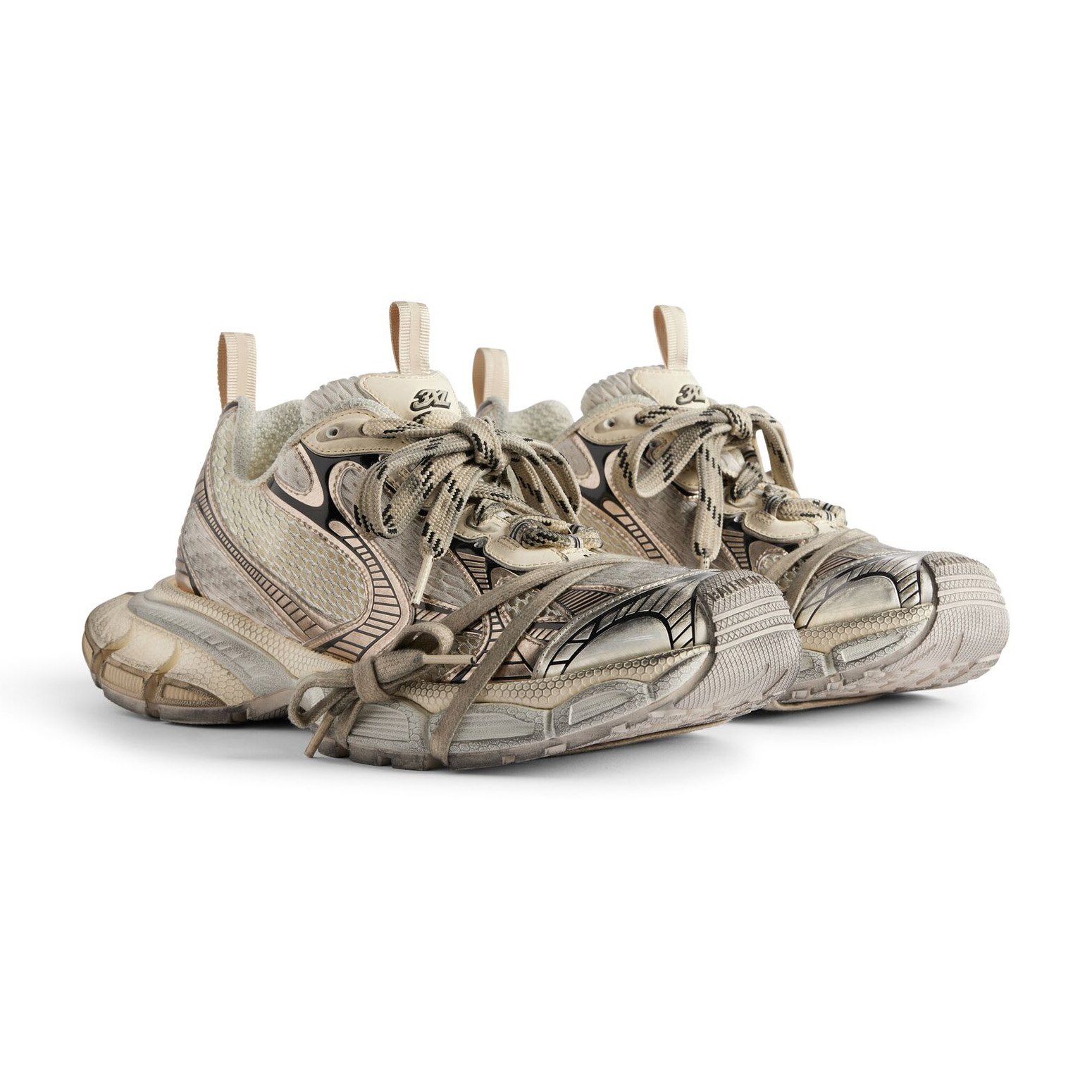 NIGO Balenciaga 3XL Men's And Women's Spring/Summer Fashion Casual Drawstring Lace Up Round Toe Mesh Fabric Distressed Low Top Color Blocked Sneakers Shoes #nigo78262