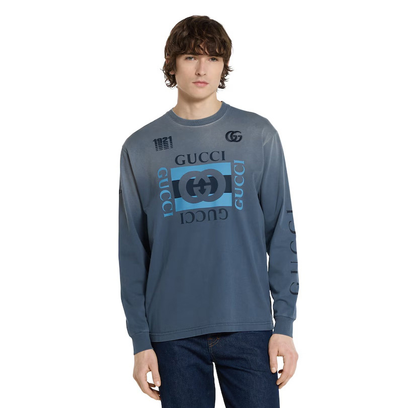 NIGO Gucci Men's And Women's Spring/Summer Solid Color Fashion Casual Gradient Print Plain Weave Long Sleeve Round Neck Sweatshirt #nigo78275