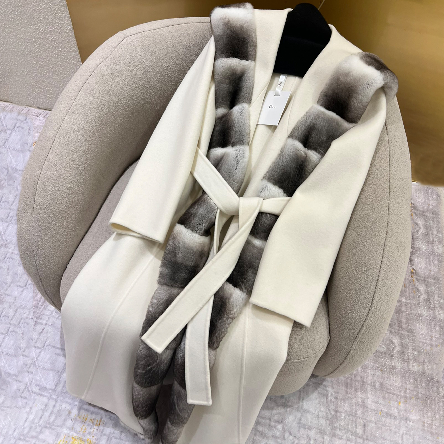 NIGO Dior Women's Fall And Winter Luxury High Street Design Cashmere Coat 30%cashmere 70% Australia Imported Wool Wool Collar Fashion Trend Long Jacket Ngvp #nigo2237