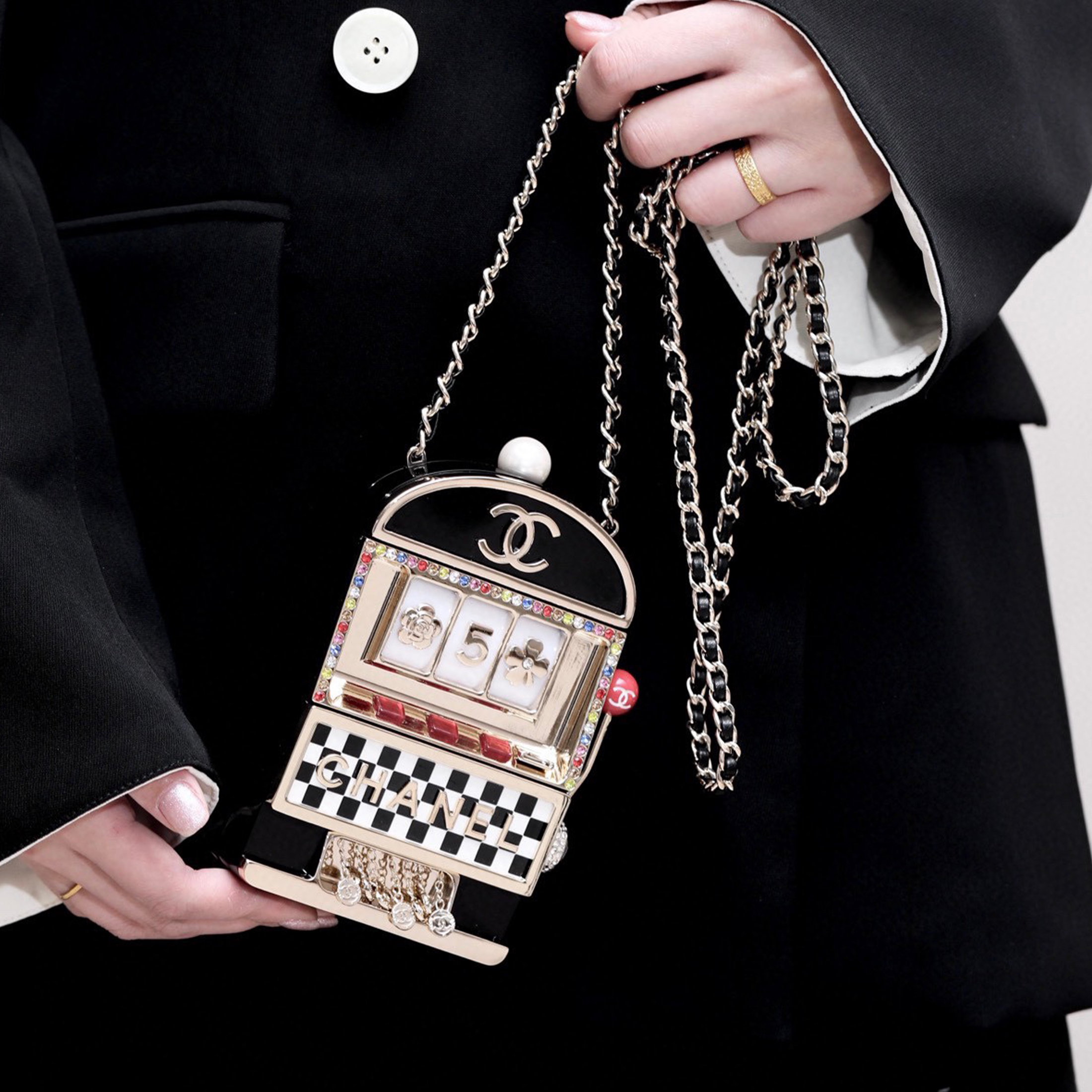 NIGO Chanel Women's Fashion Mini Acrylic Game Machine Bag Letter Geometry Pattern Casual Crossbody Bag #nigo71235