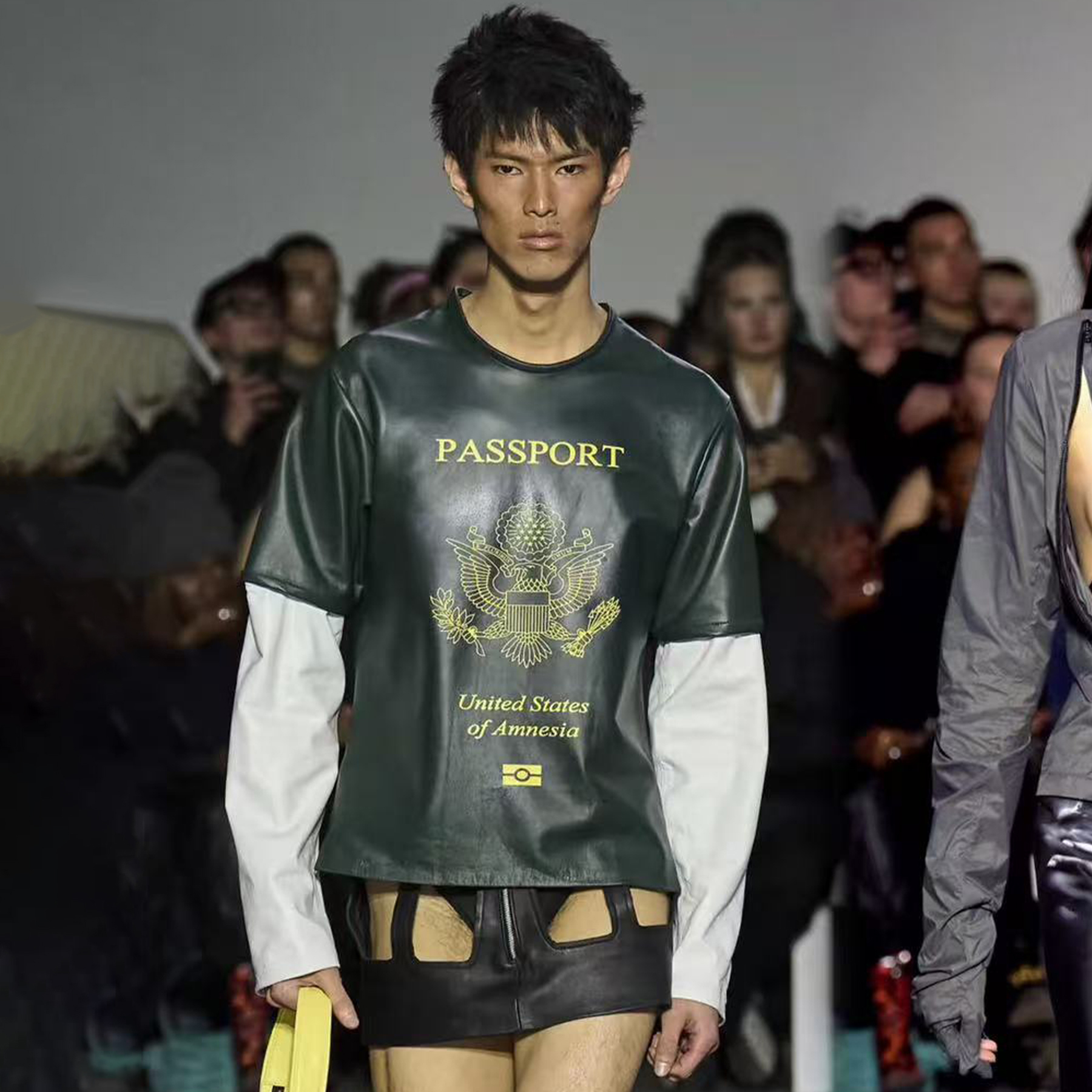 NIGO Mowalola Opium Passport Passport Fake Two Pu Leather Long Sleeve Central Cee Same Men Women Fashion High Street T-shirt Tops Ngvp #nigo2238