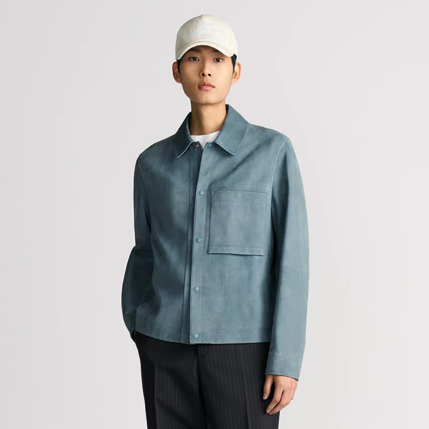 NIGO Dior Men's Spring/Autumn Fashion Casual Solid Color Lapel Embossed Logo Single Breasted Long Sleeved Short Leather Jacket #nigo78285