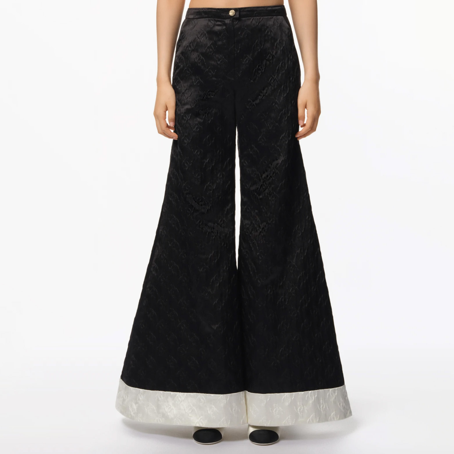 NIGO Chanel Métiers d’art Women's Spring/Autumn Fashion Classic Dark Pattern Jacquard Wide Leg Silk Casual Pants #nigo78288