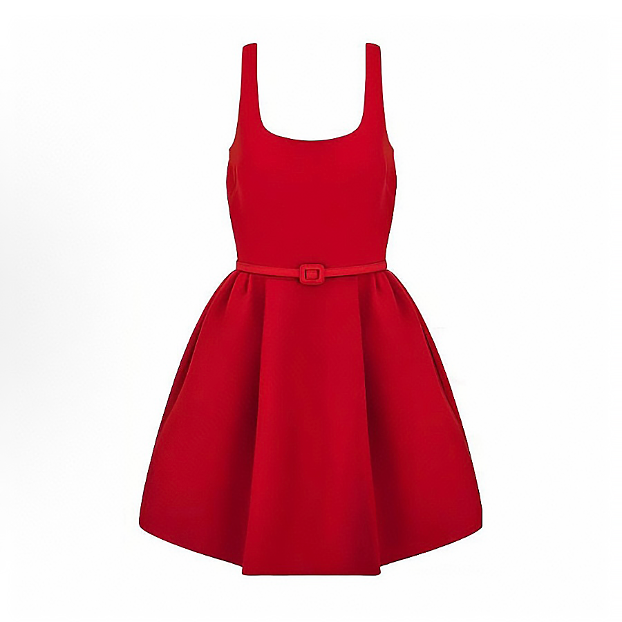 NIGO Dior Women's Spring/Autumn Square Neck Silk And Wool Short Zipper Solid Color Belt Sleeveless Halter Dresses Ngvp #nigo2158