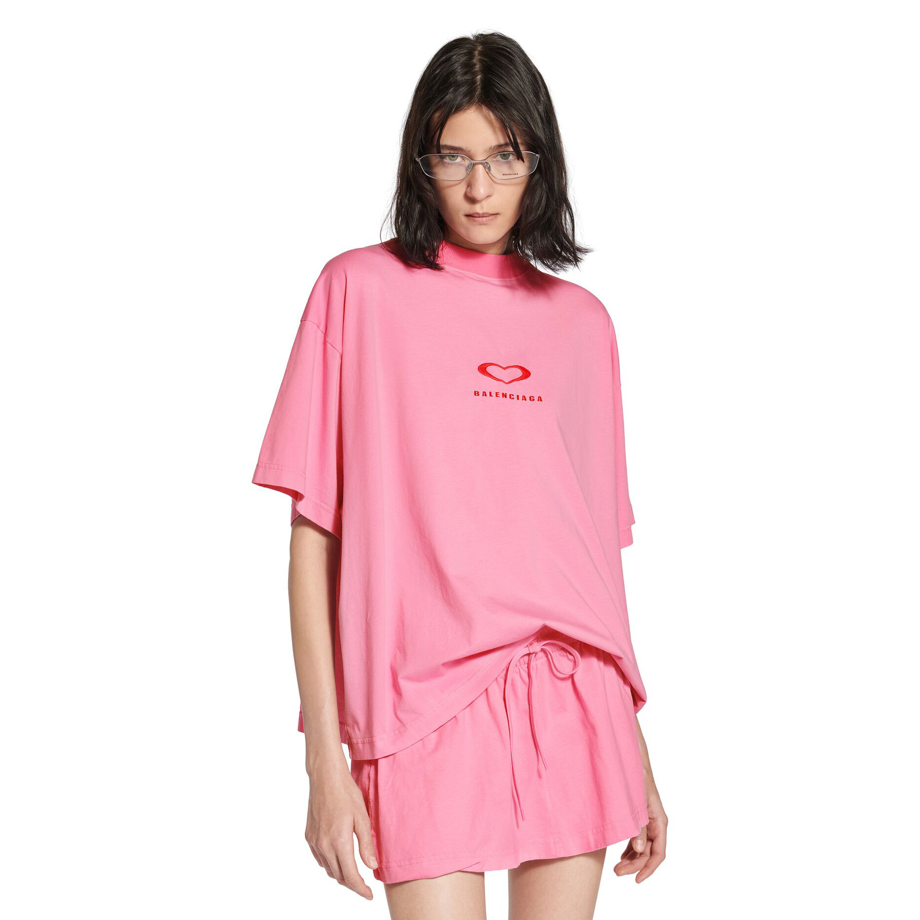 NIGO Balenciaga QIXI 25 CROPPED Women's Summer Fashion Casual Solid Color Embroidered Print Distressed Round Neck Short Sleeve Drop Shoulder Cropped T-Shirt Top #nigo78286