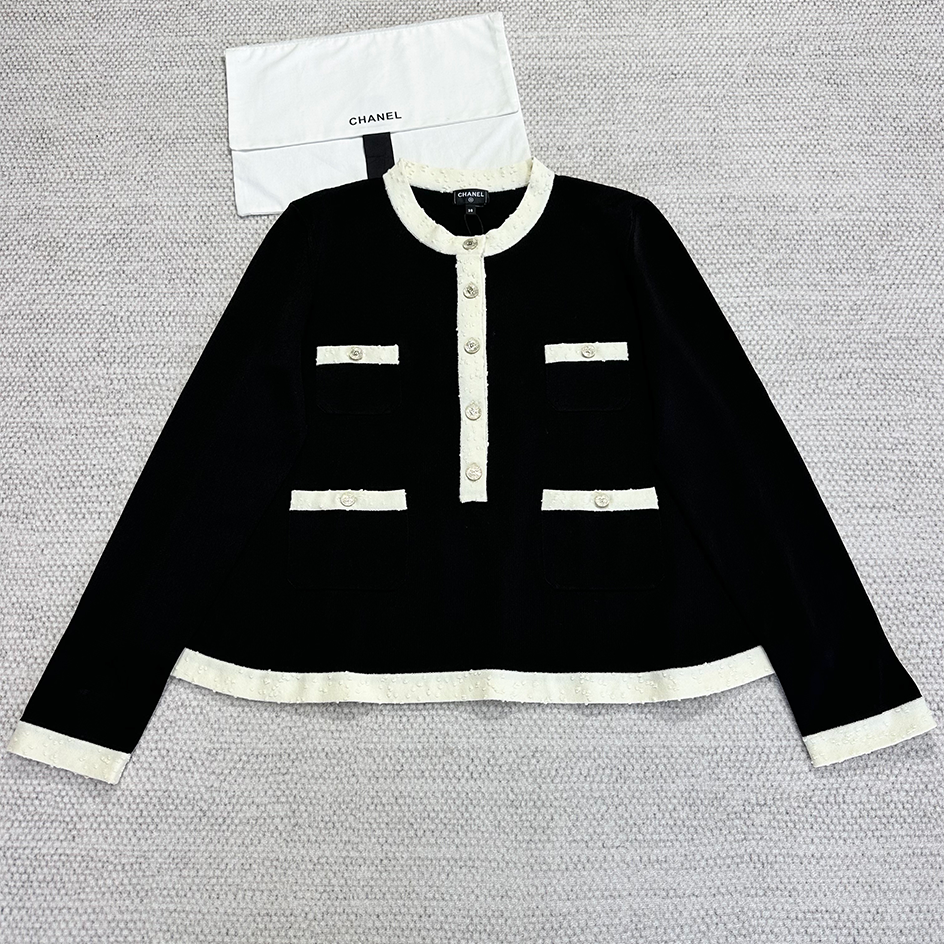 NIGO Chanel Women's Spring, Autumn, And Winter Color-Blocked Round Neck Single-Breasted Long-Sleeved Knitted Sweater Pullover Ngvp #nigo2156